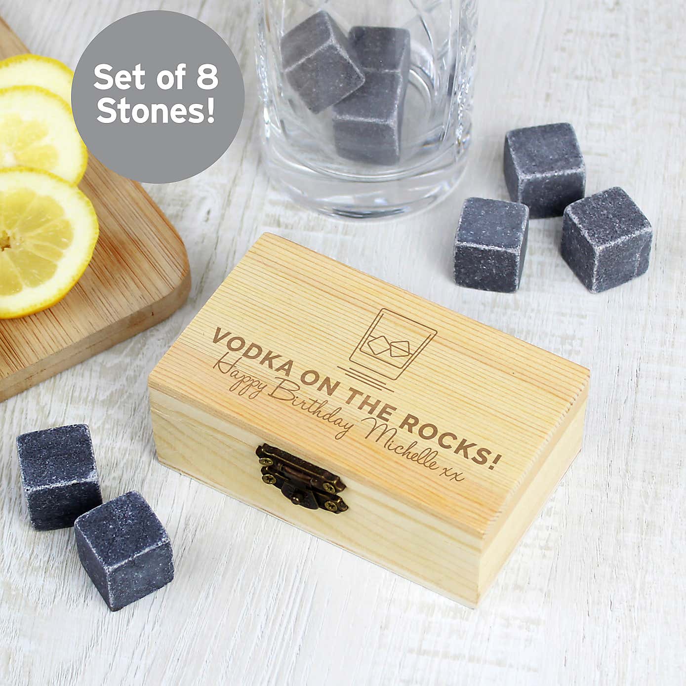 Personalised On The Rocks Cooling Stones