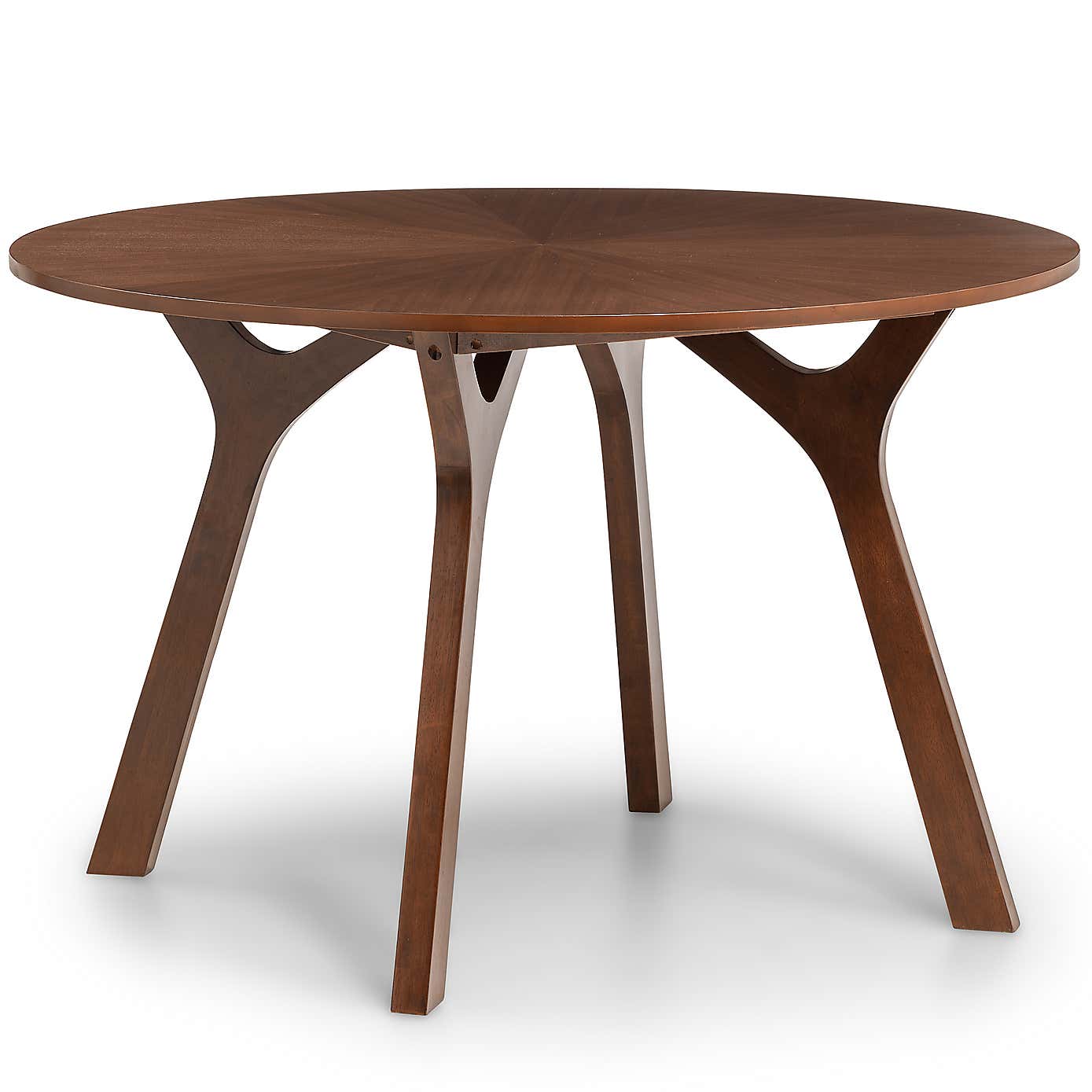 Huxley 4 Seater Round Dining Table, Walnut