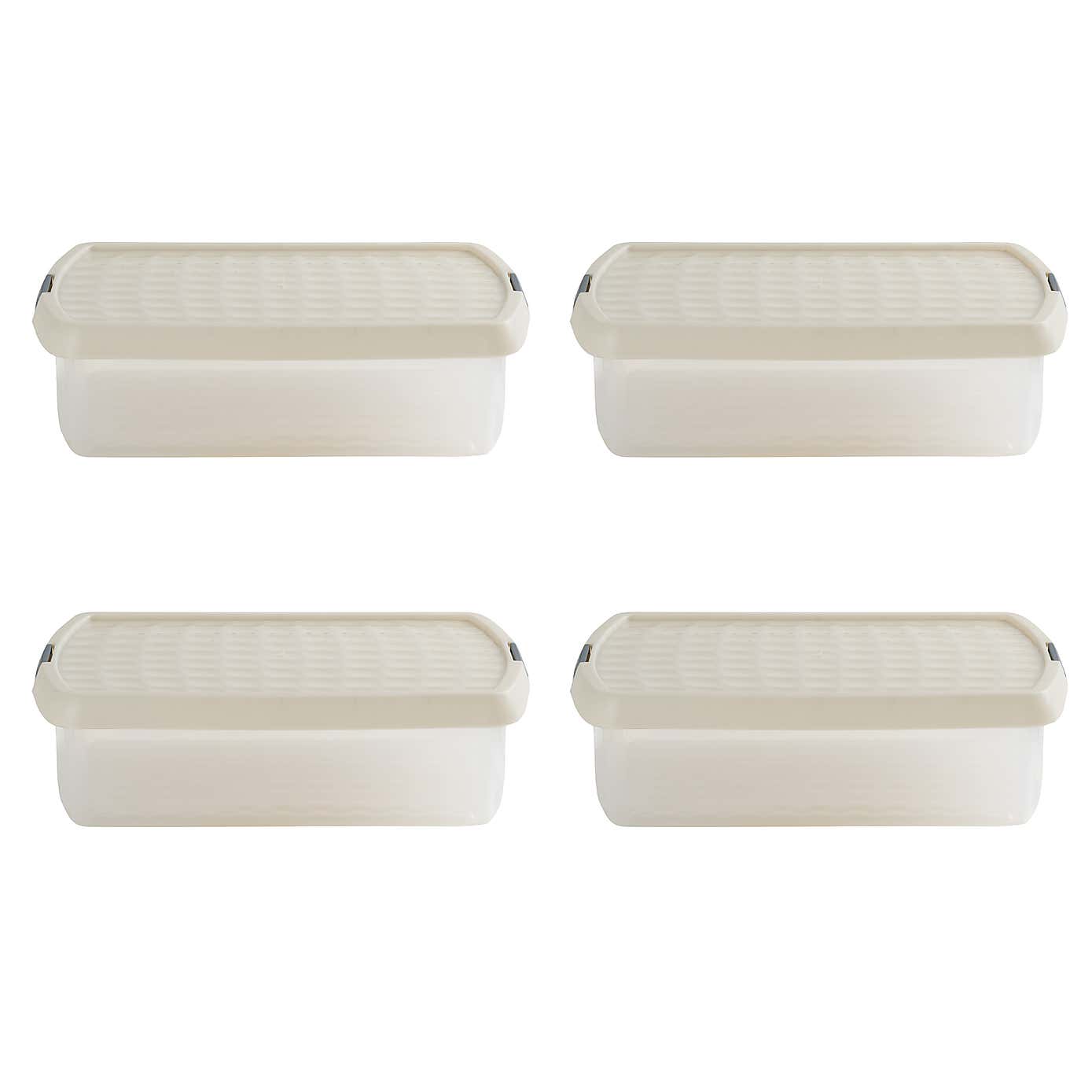 Wham Clip Pack of 4 Rectangle Storage Boxes With Lids