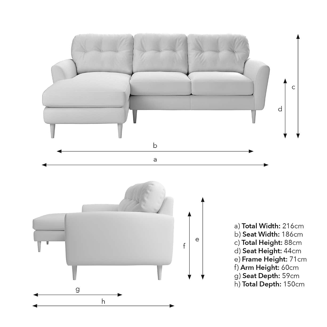 Sven Chunky Chenille Large Corner Chaise Sofa