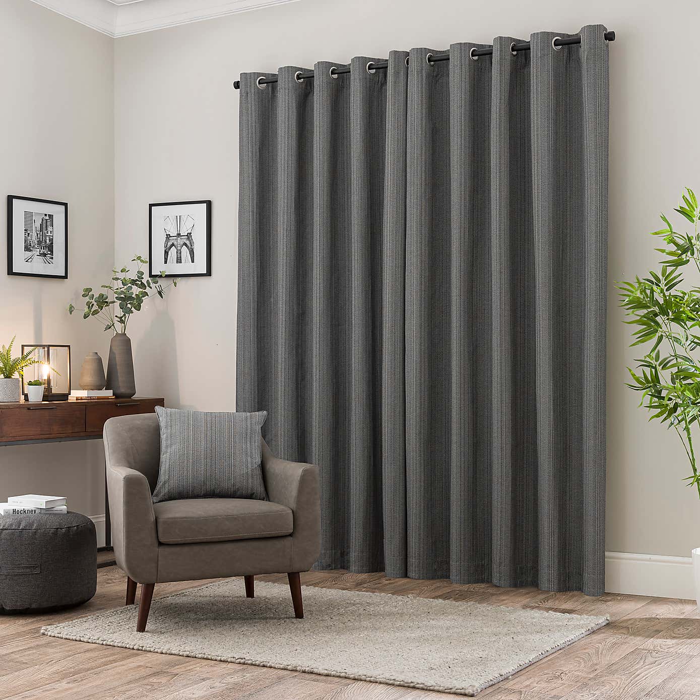 Neptune Textured Blackout Eyelet Curtains