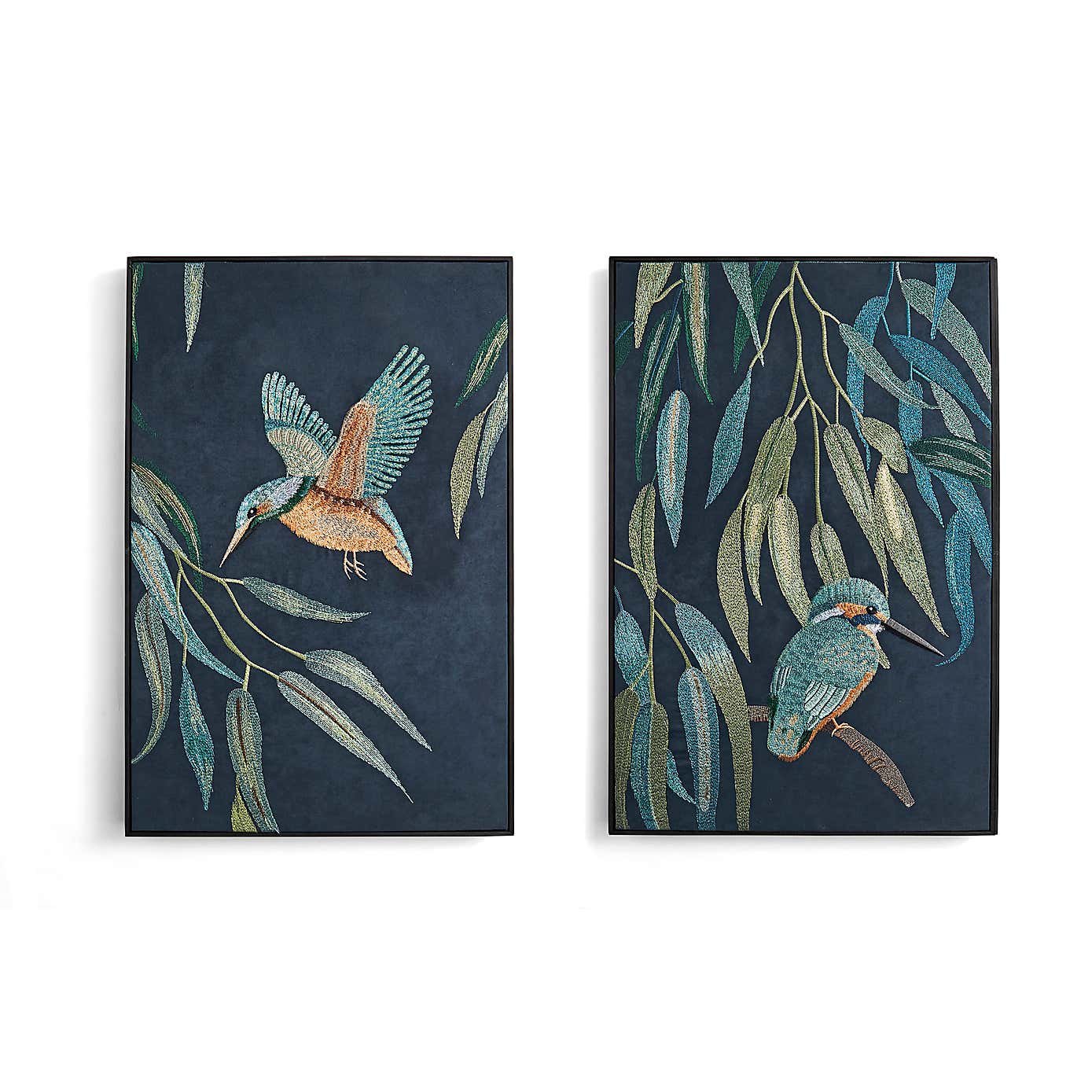 Set of 3 Kingfisher Canvas 40cm x 60cm