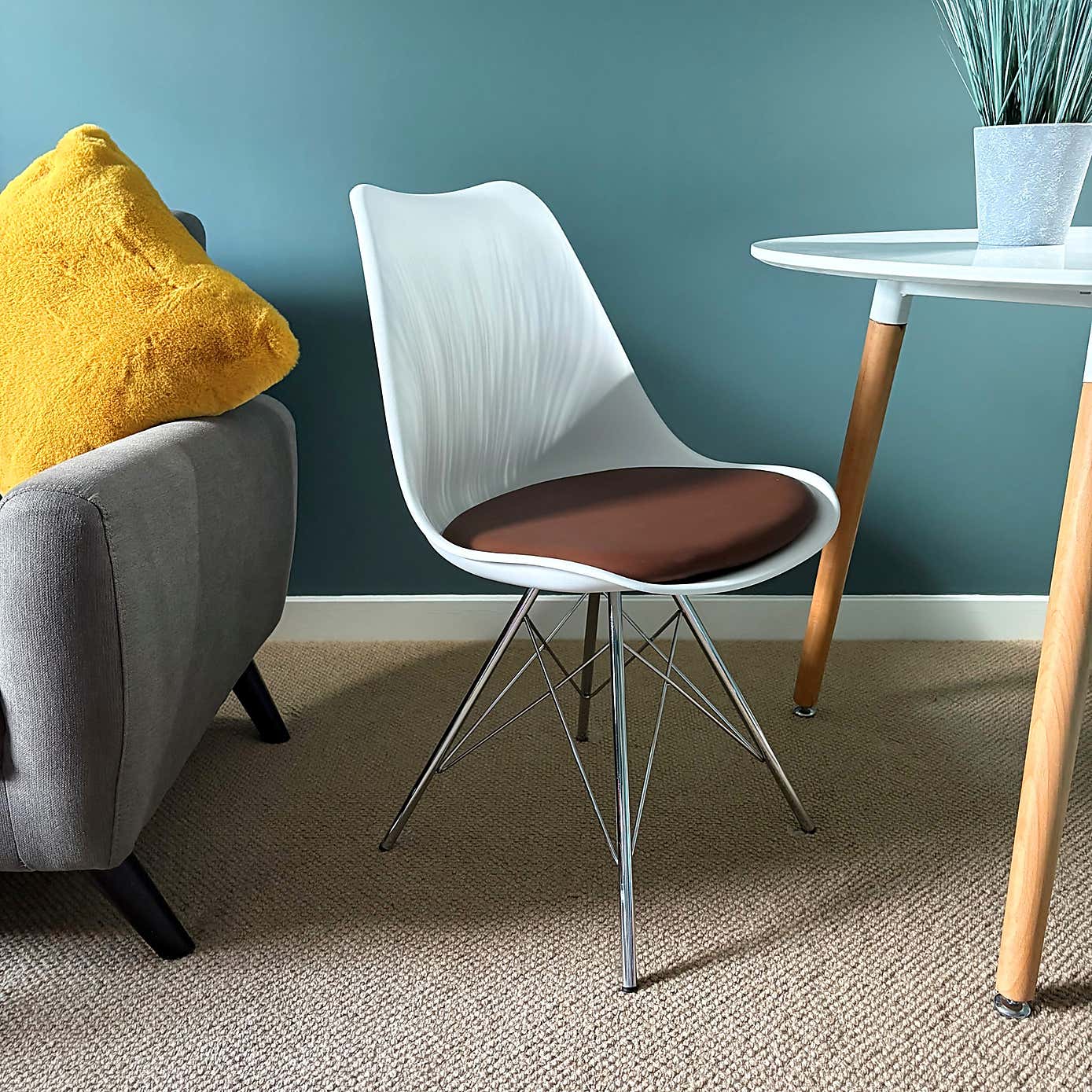 Fusion Living Soho White Plastic Dining Chair