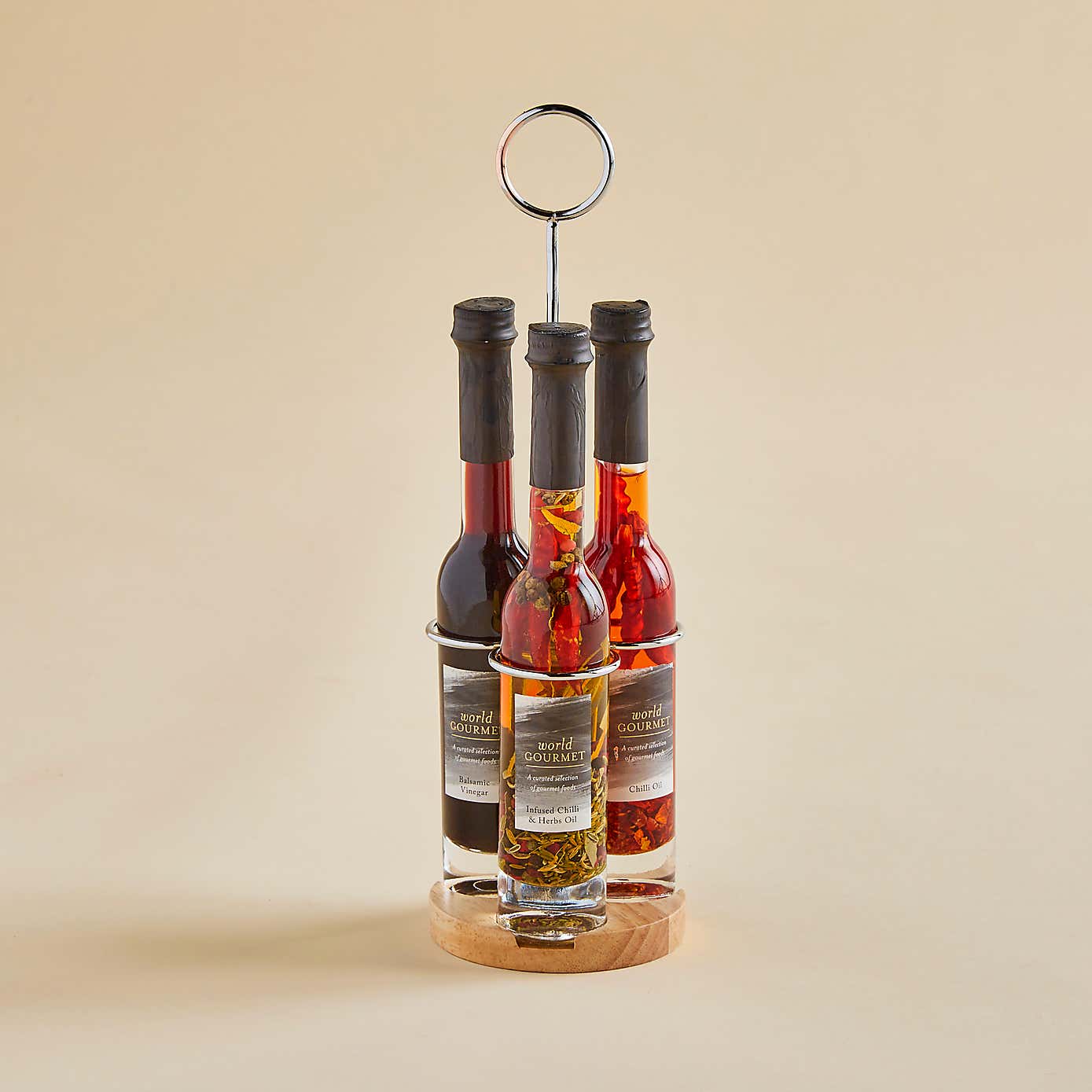 Three Bottle Oil and Vinegar Set