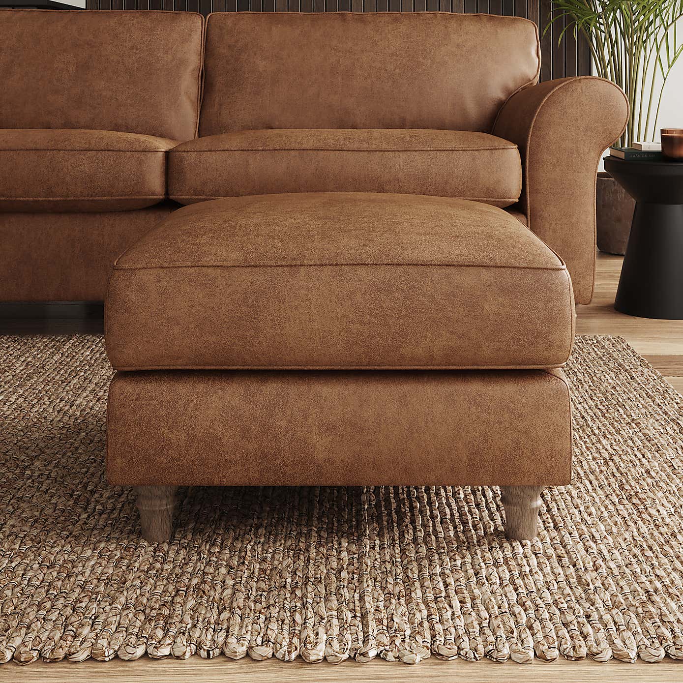 Flori Arizona Footstool, Faux Leather