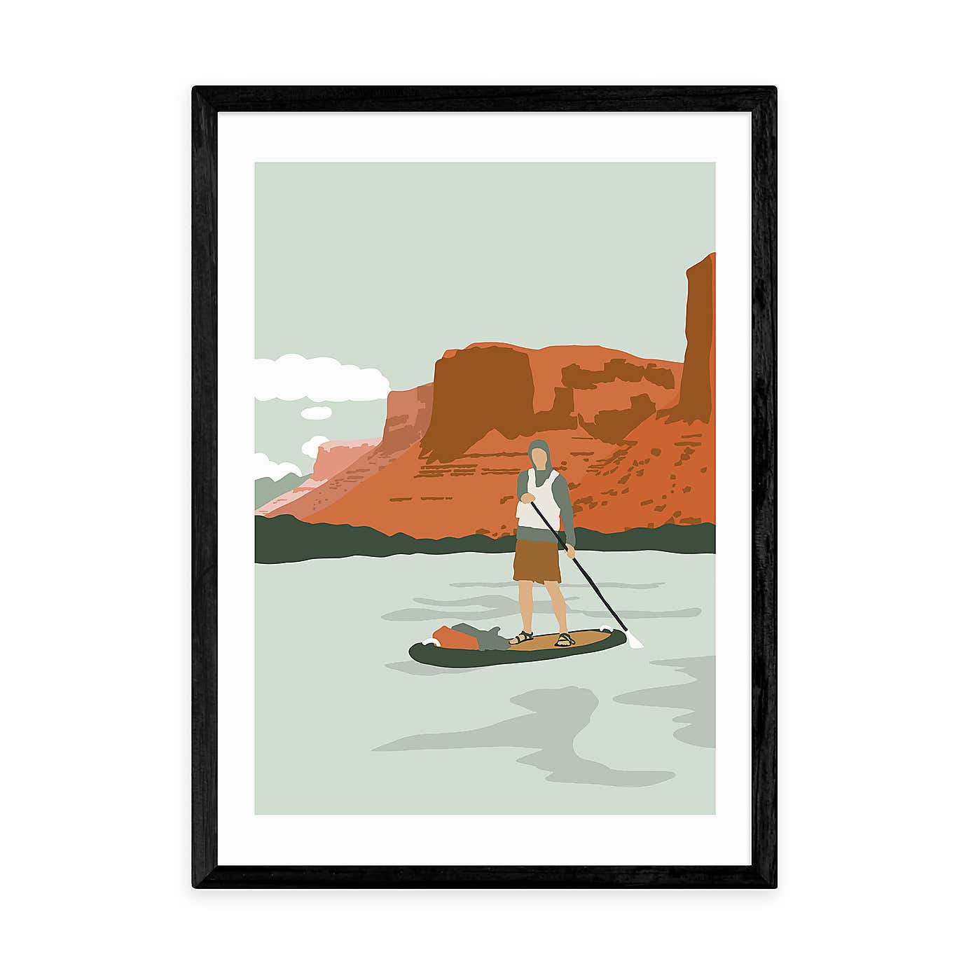 East End Prints Desert Paddle Boarding Print