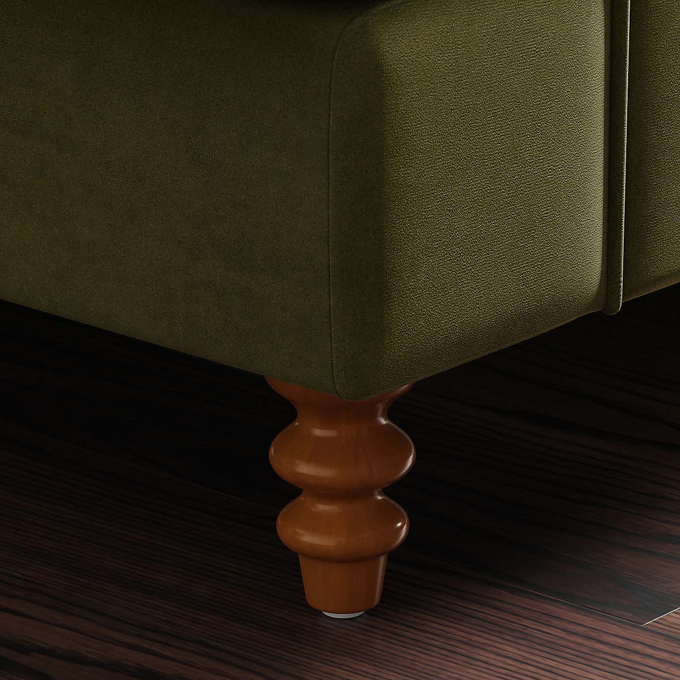 Beatrice Velvet Buttoned 3 Seater Double Sofa Bed