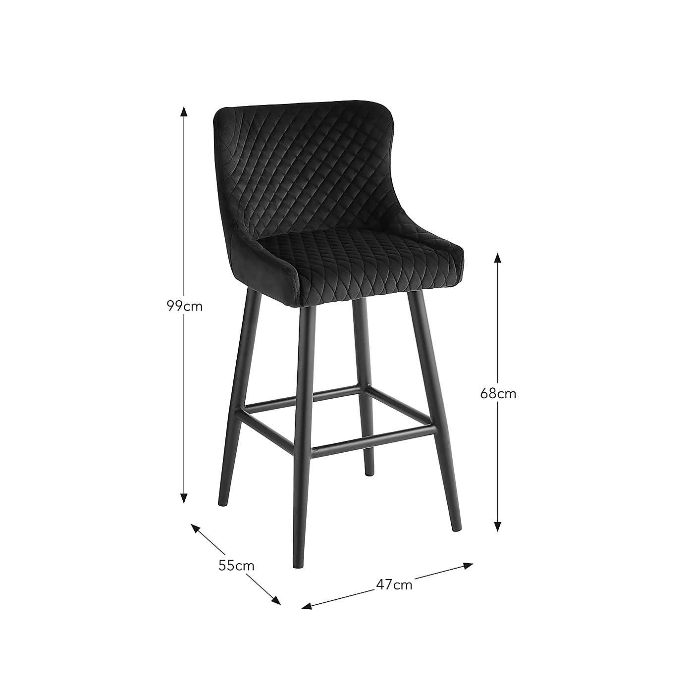 Montreal Bar Stool Charcoal Velvet