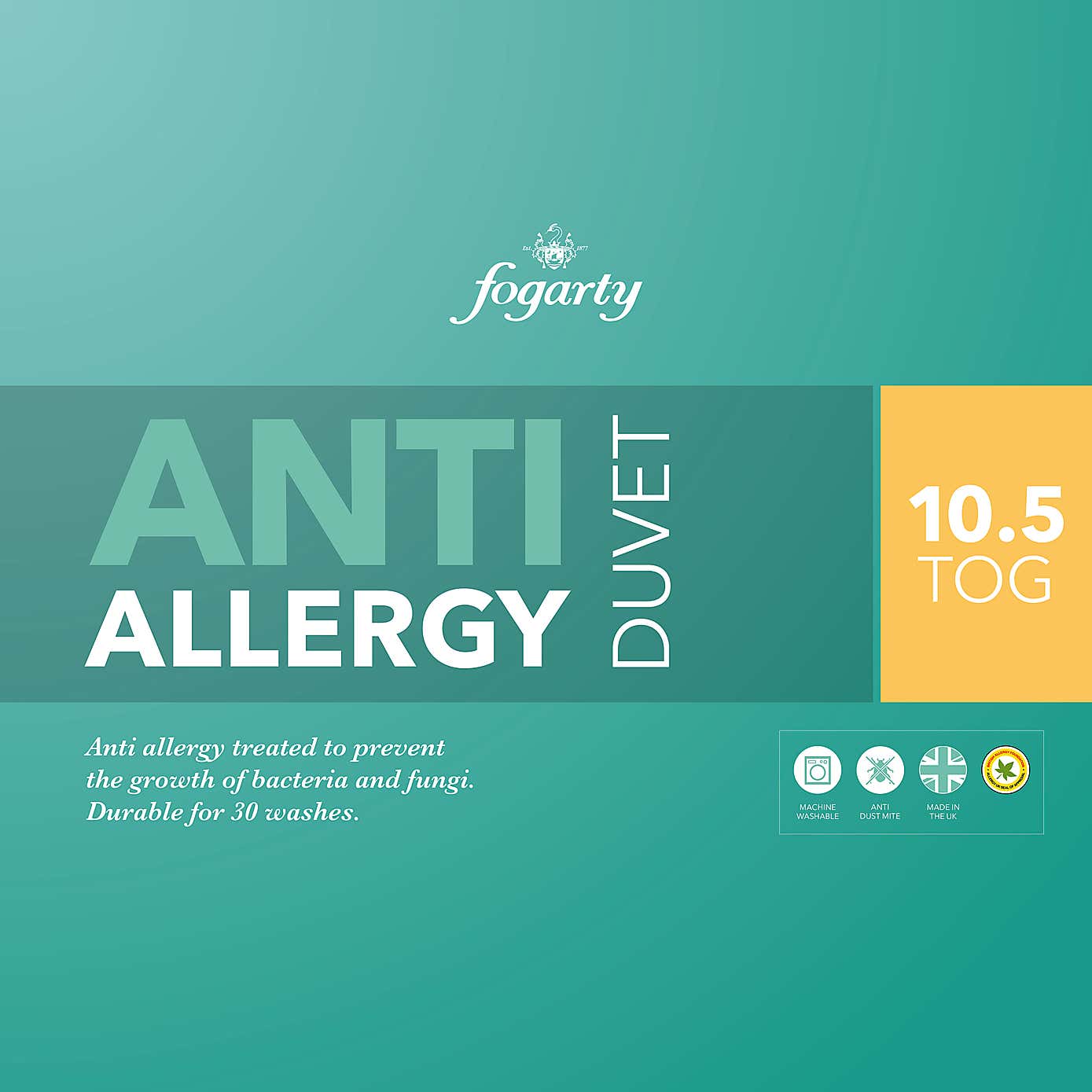 Fogarty Anti Allergy 10.5 Tog Duvet