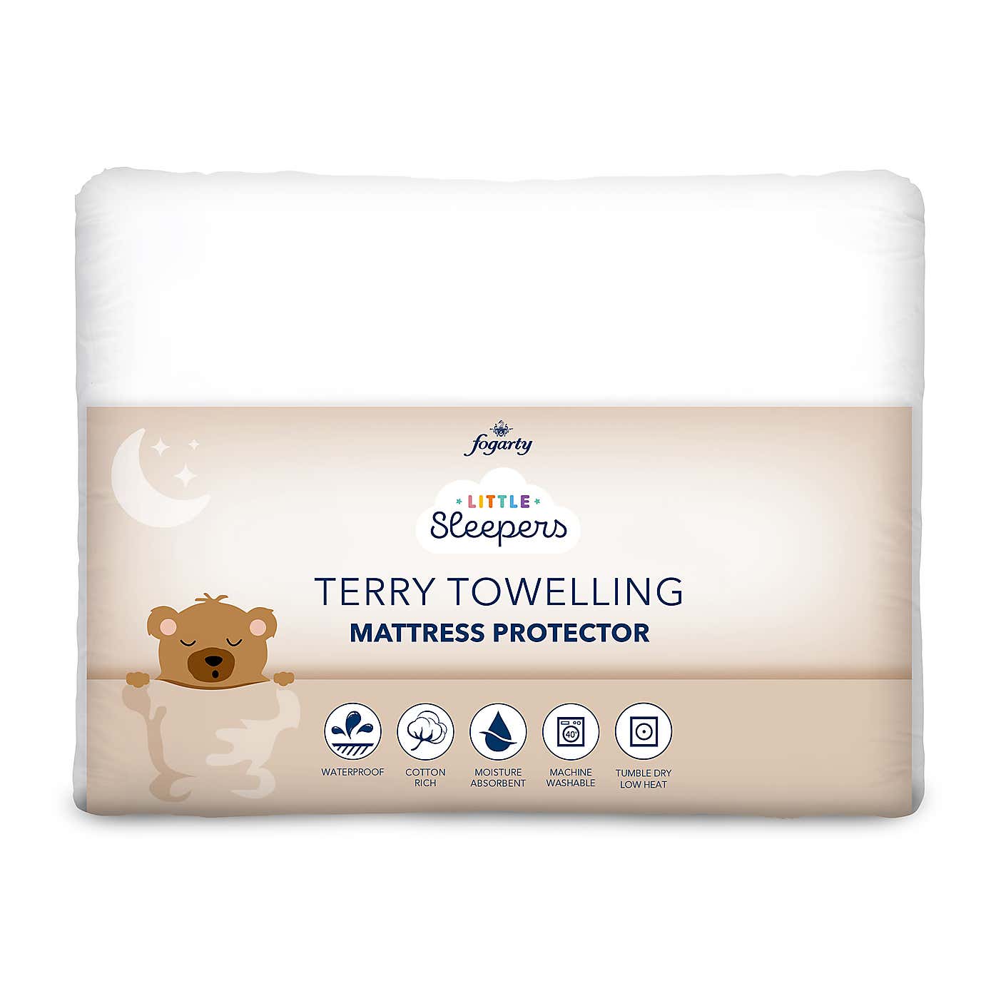 Fogarty Little Sleepers Terry Waterproof Moses Basket Mattress Protector