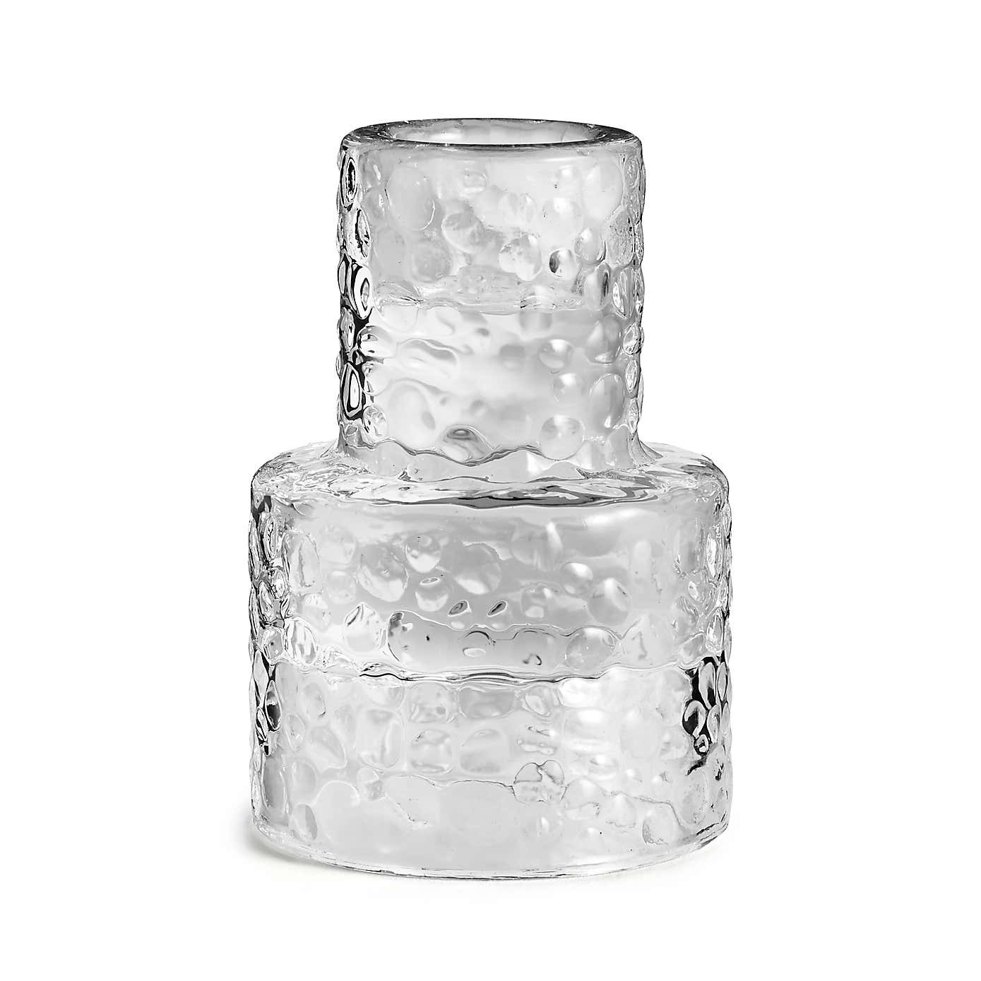 Mottled Glass Candlestick Holder