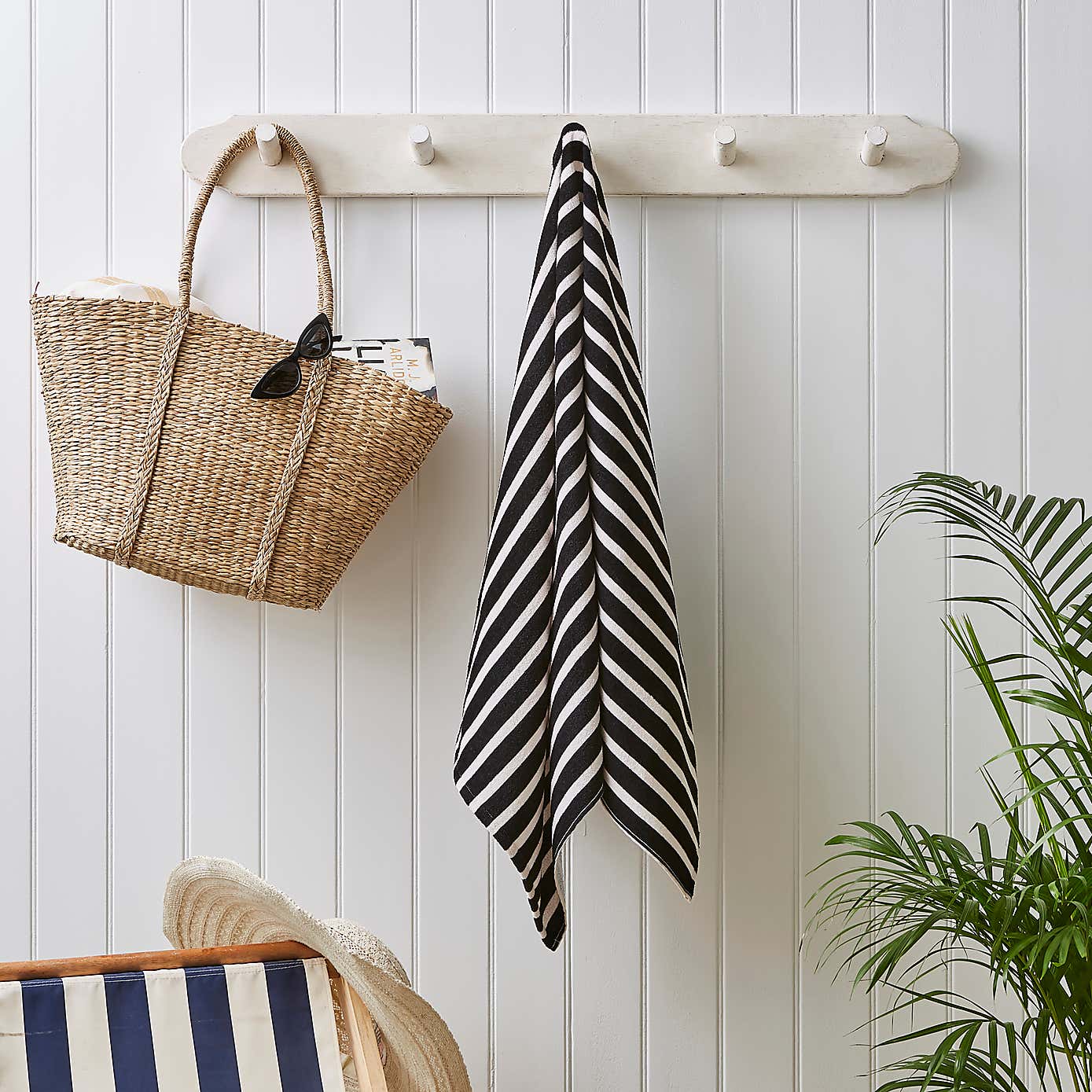 Monochrome Stripe Cotton Printed Beach Towel