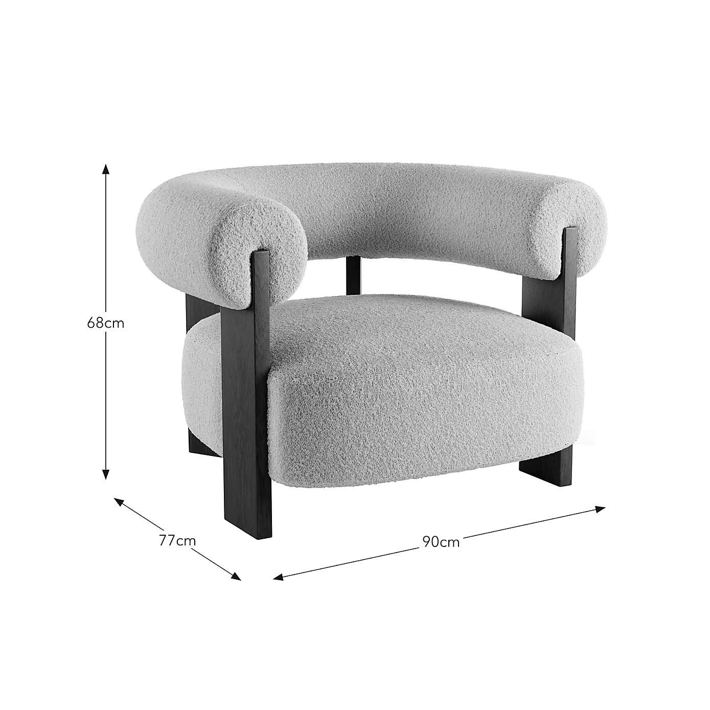 Fallon Tonal Boucle Bolster Accent Chair