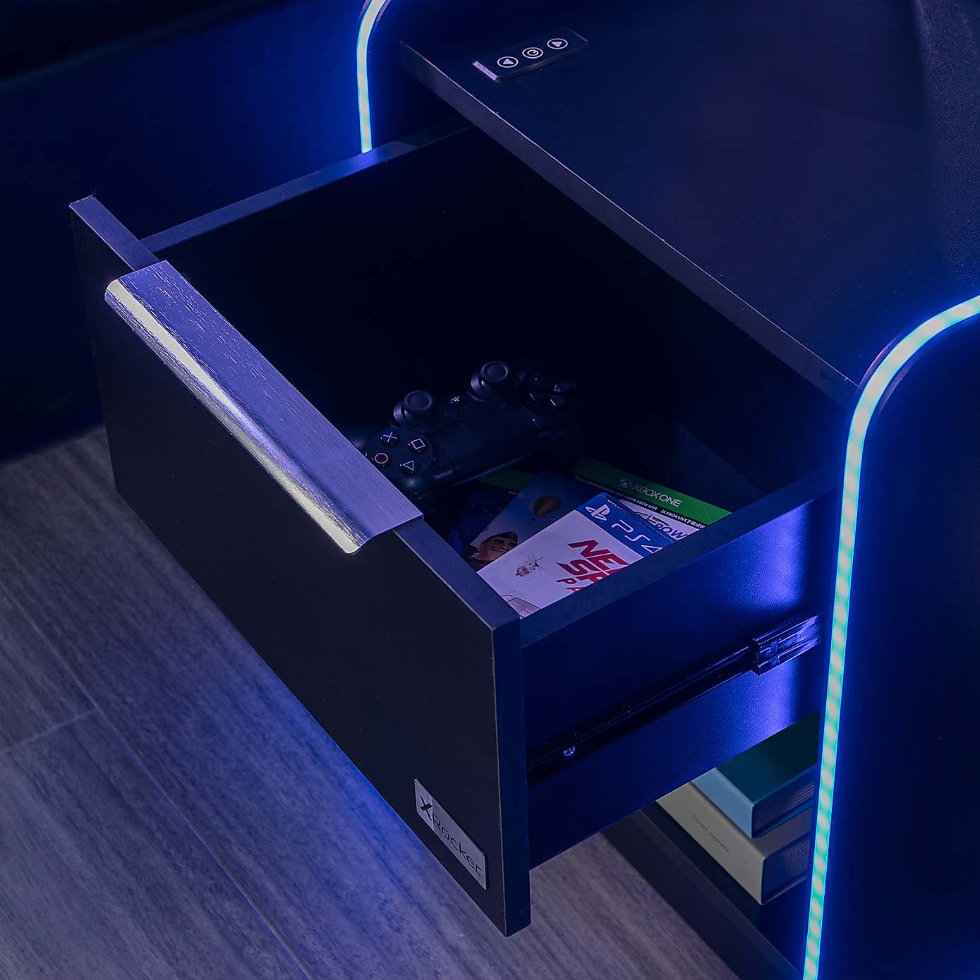 Electra Bedside Table with Wireless Charging and LED Lights