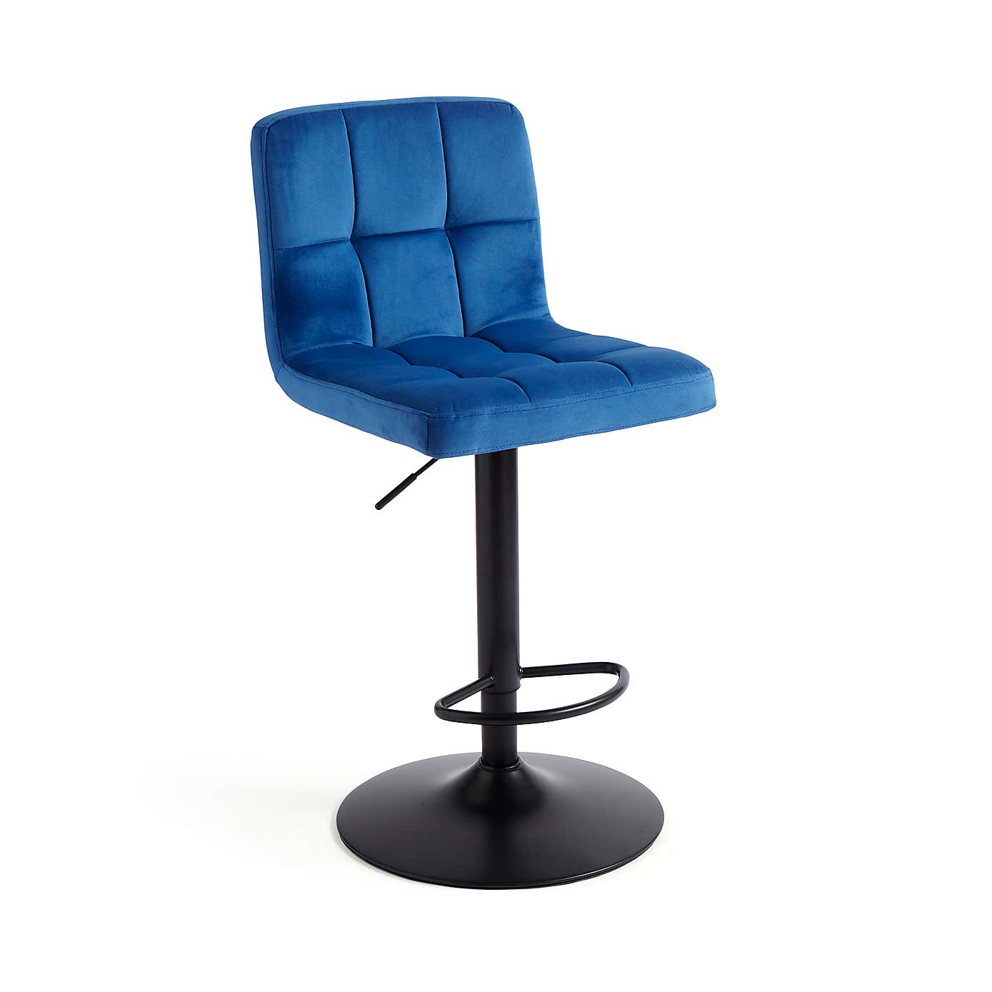 Jasmine Adjustable Height Swivel Bar Stool, Powder Coated Base