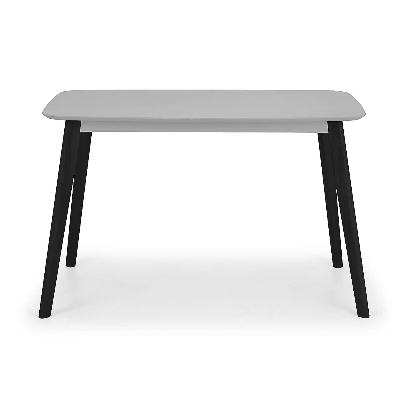 Casa 4 Seater Rectangular Dining Table, Grey and Black