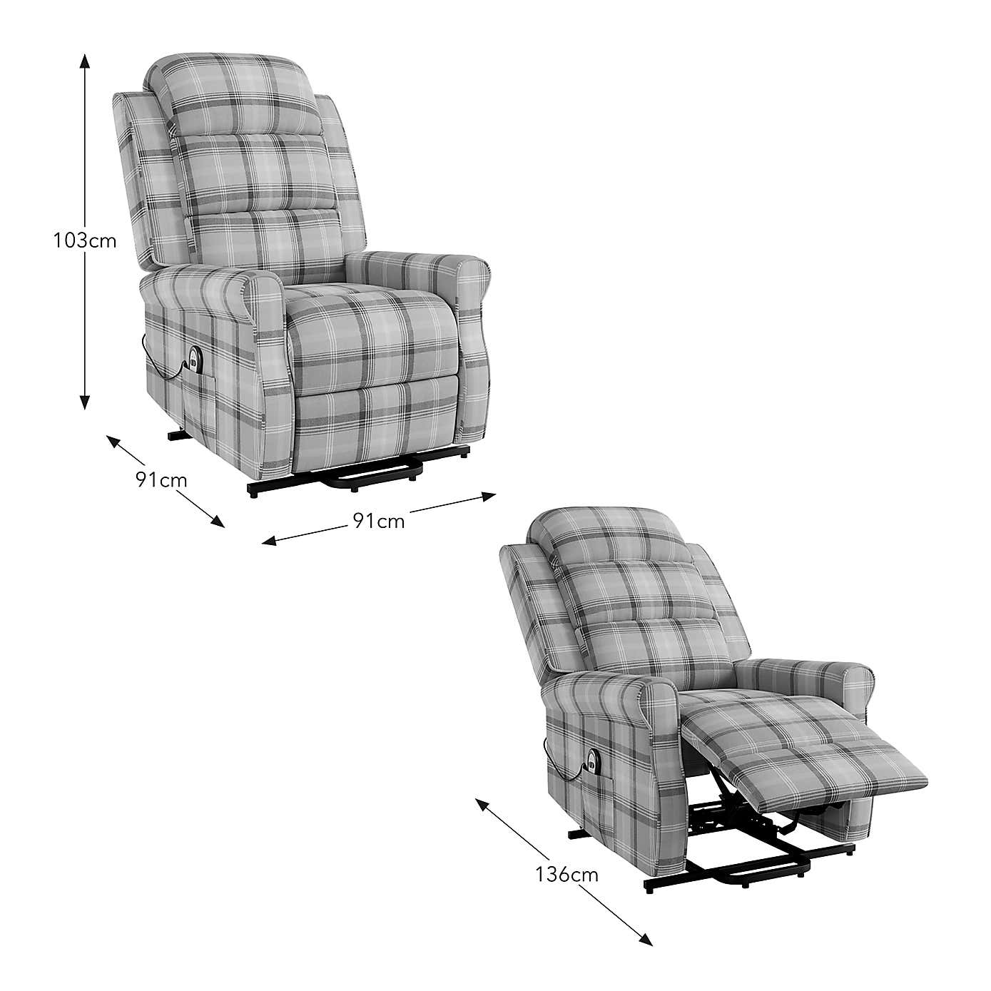 Edith Check Rise and Recline Chair