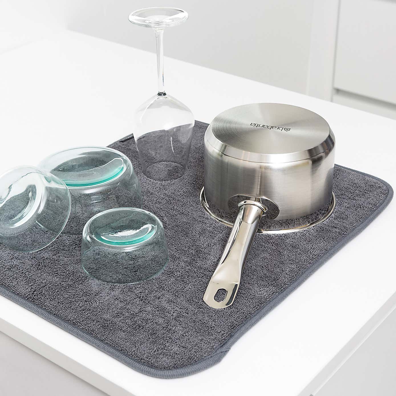 Brabantia Sinkside Dark Grey Microfibre Dish Drying Mat