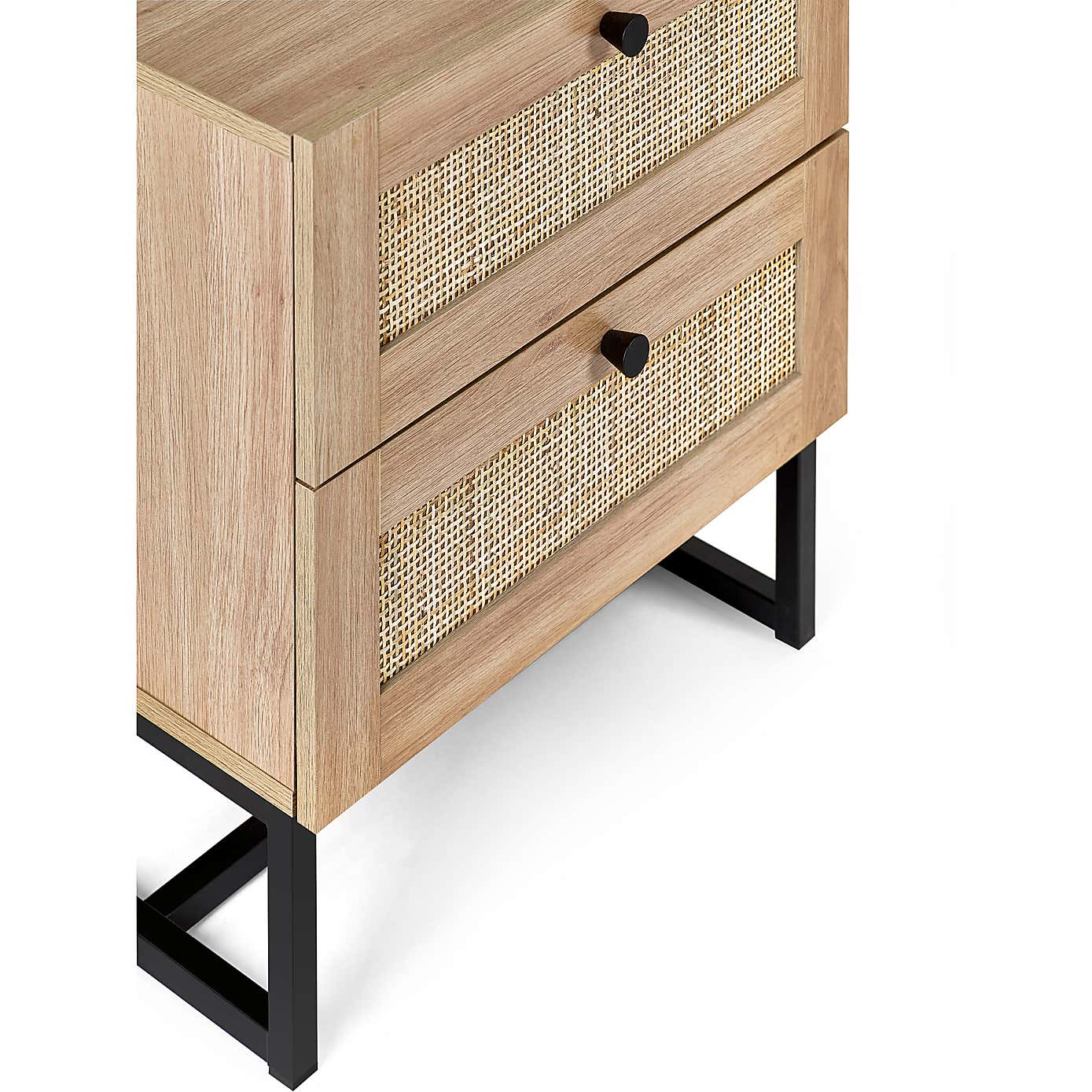 Hollis 2 Drawer Oak Bedside Table