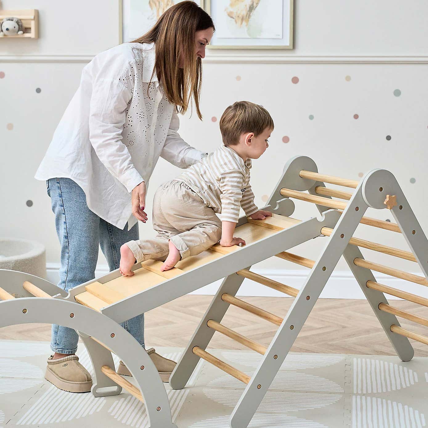 Tutti Bambini Scala Montessori 3 in 1 Pikler Climbing Frame with Climbing Wall
