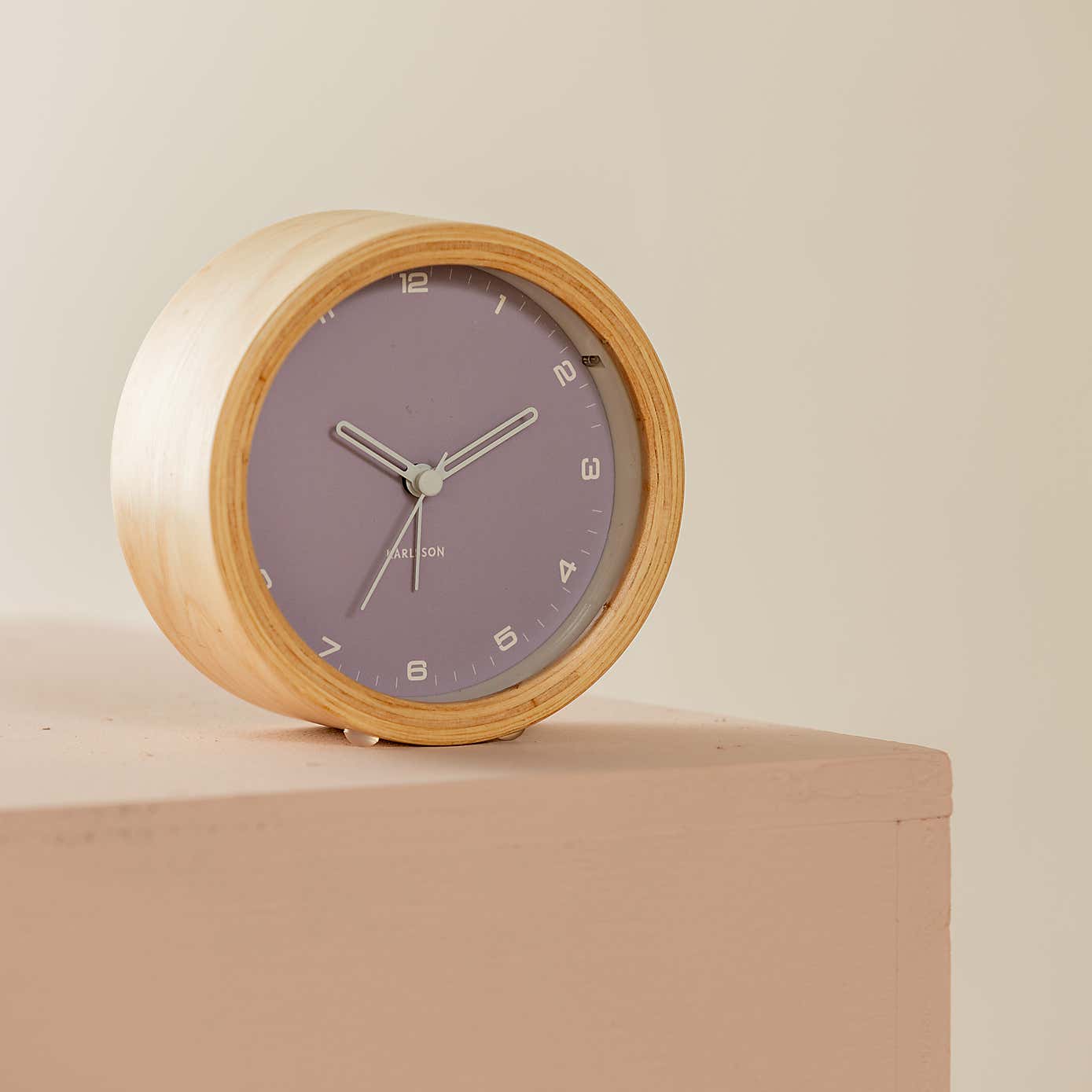 Karlsson Gentle Round Wooden Alarm Clock