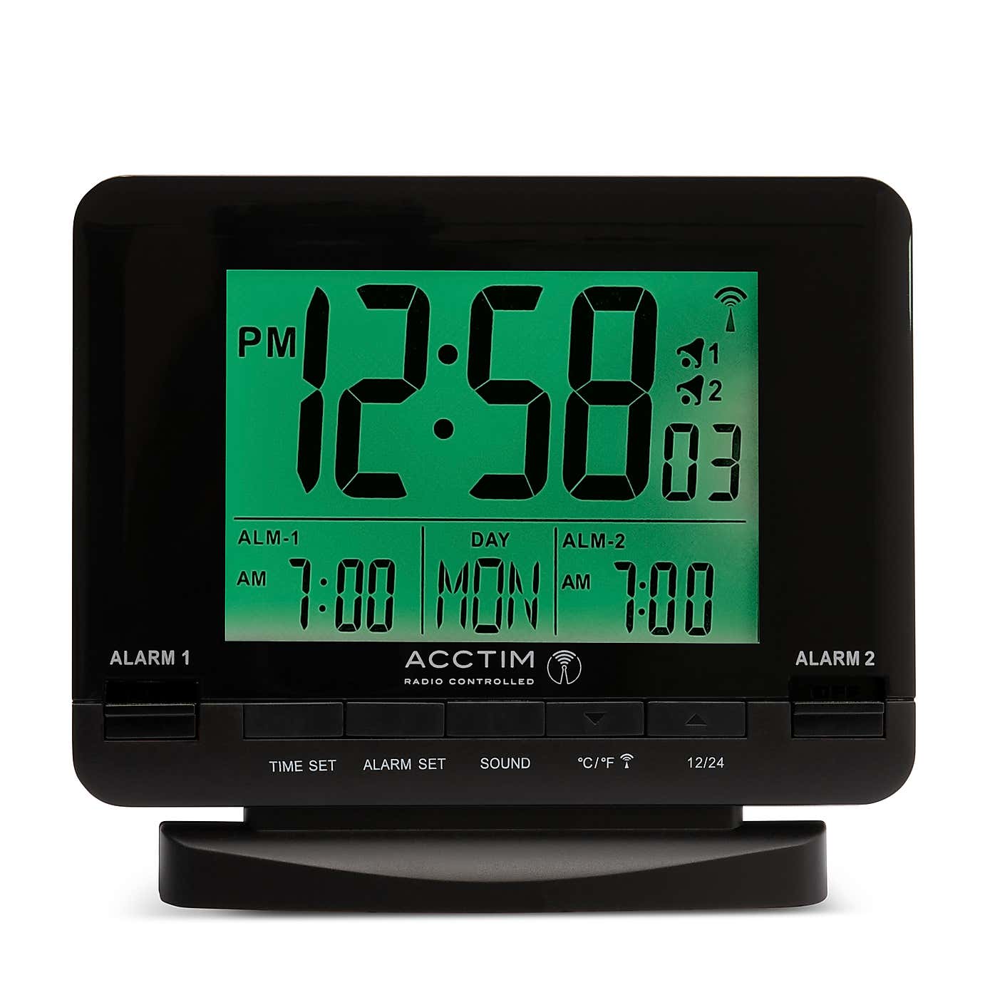 Acctim Delaware Black Alarm Clock