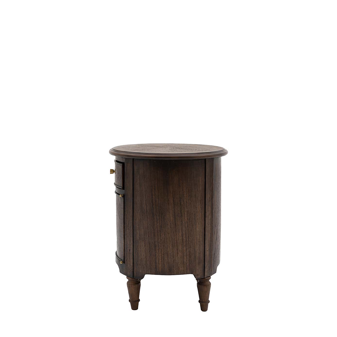 Matola Dark Wood Drum Side Table