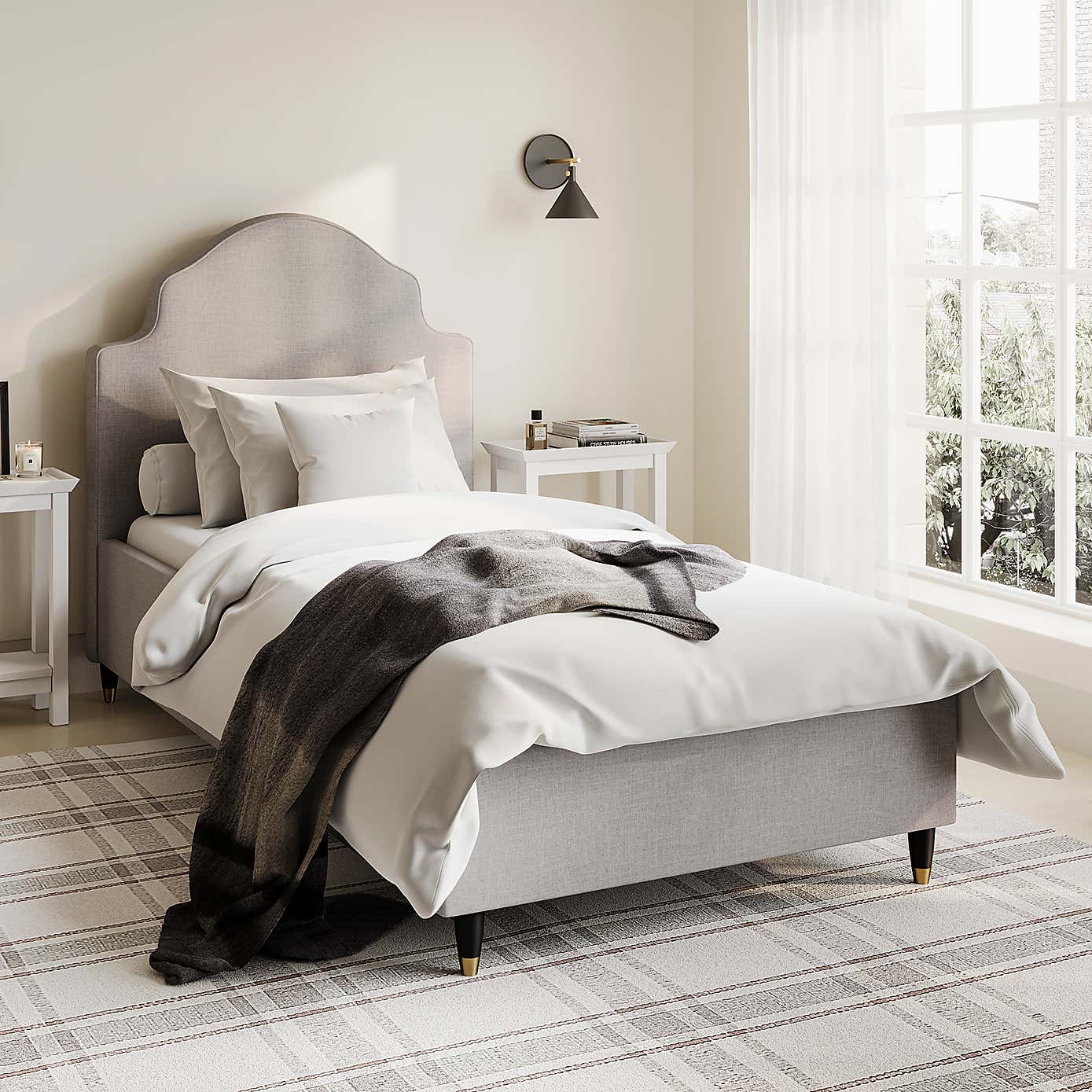 LPD Monterey Linen Fabric Bed Frame