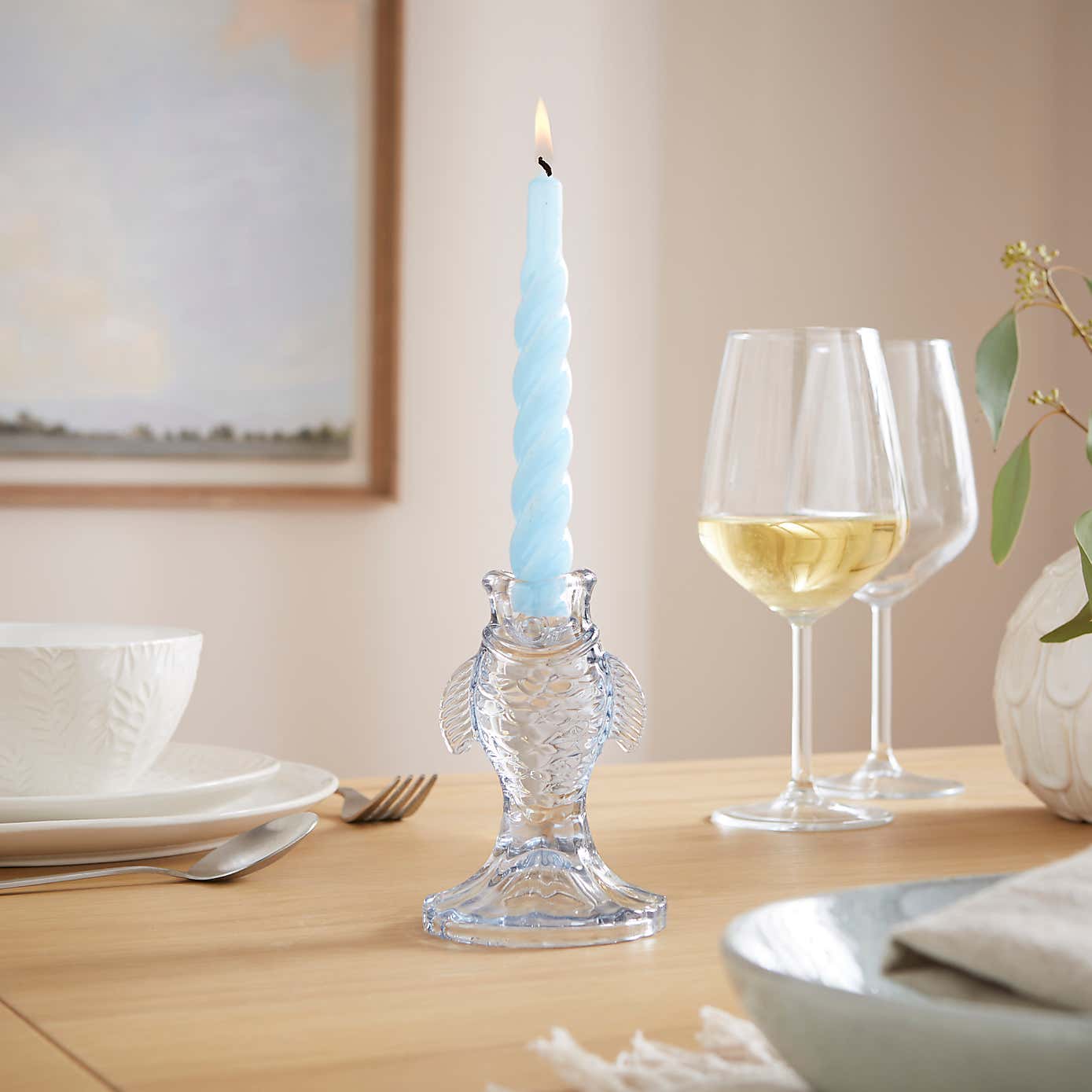 Oceanscape Fish Glass Candle Holder