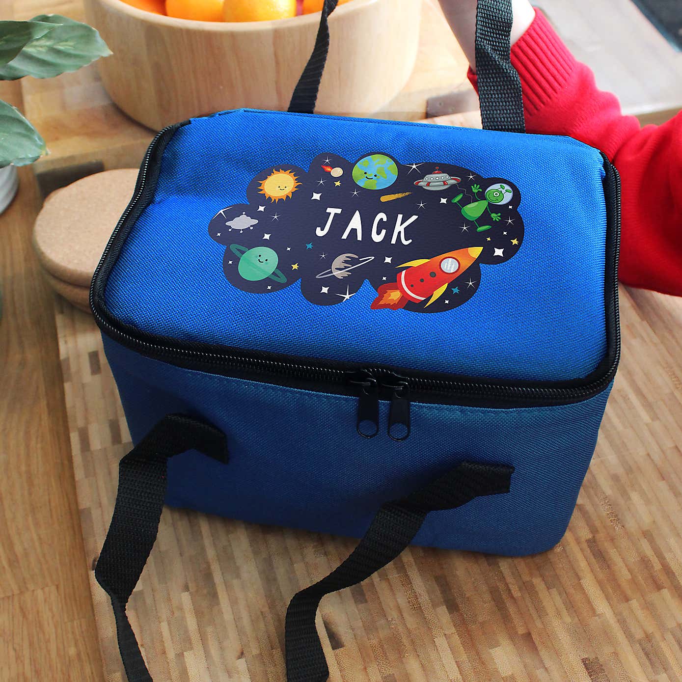 Personalised Blue Space Lunch Bag