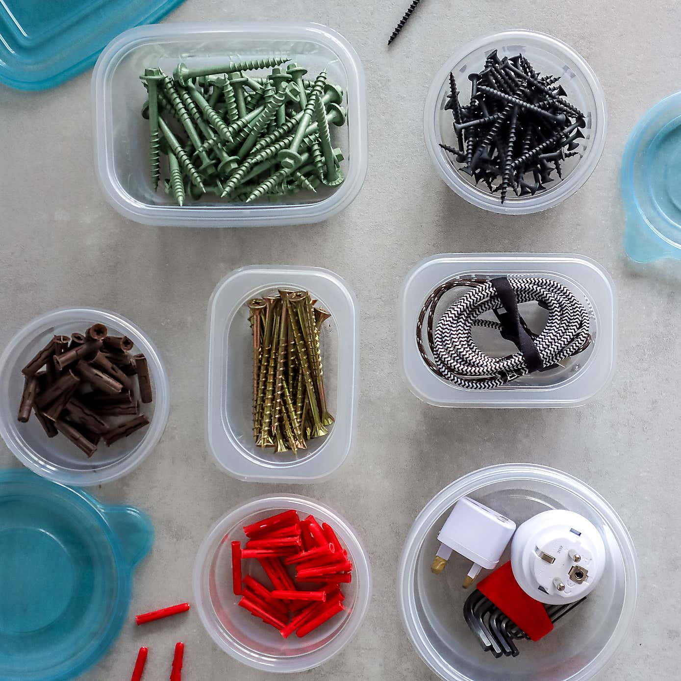 KitchenCraft Plastic Reusable Meal Prep Container Set, 50 Piece