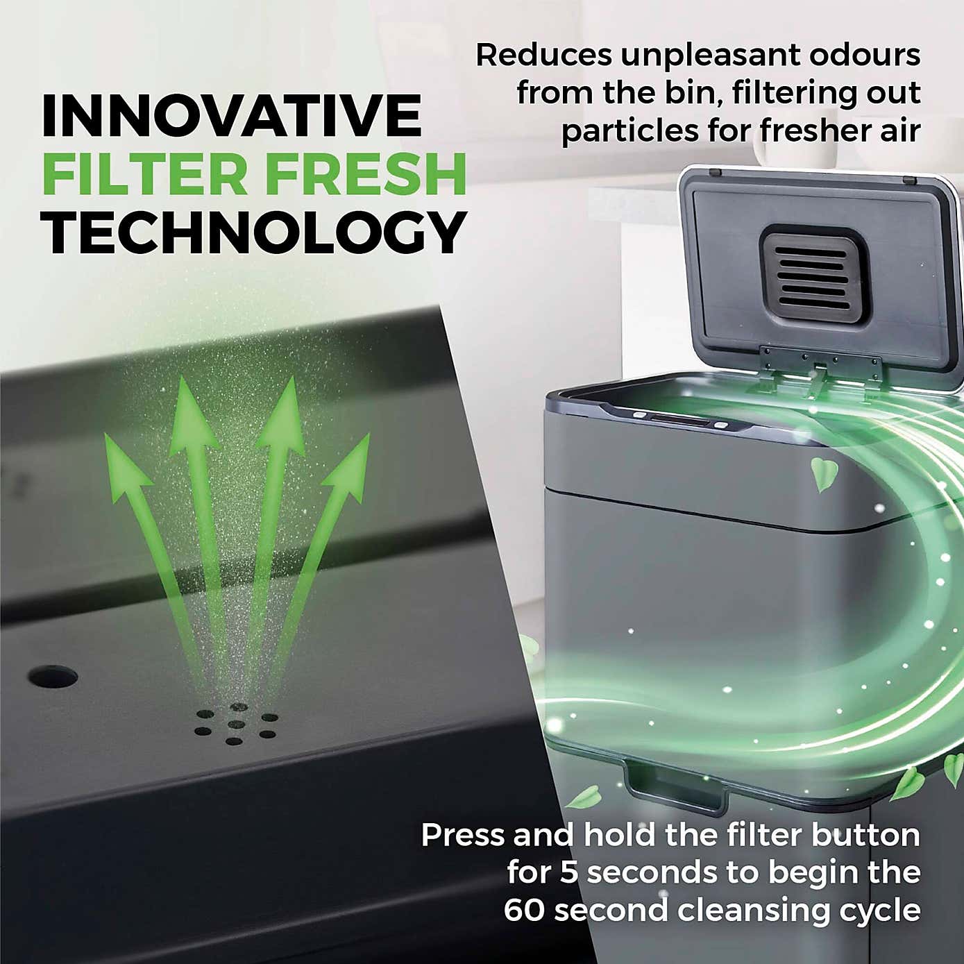 Tower 50L Ozone Recycling Sensor Bin