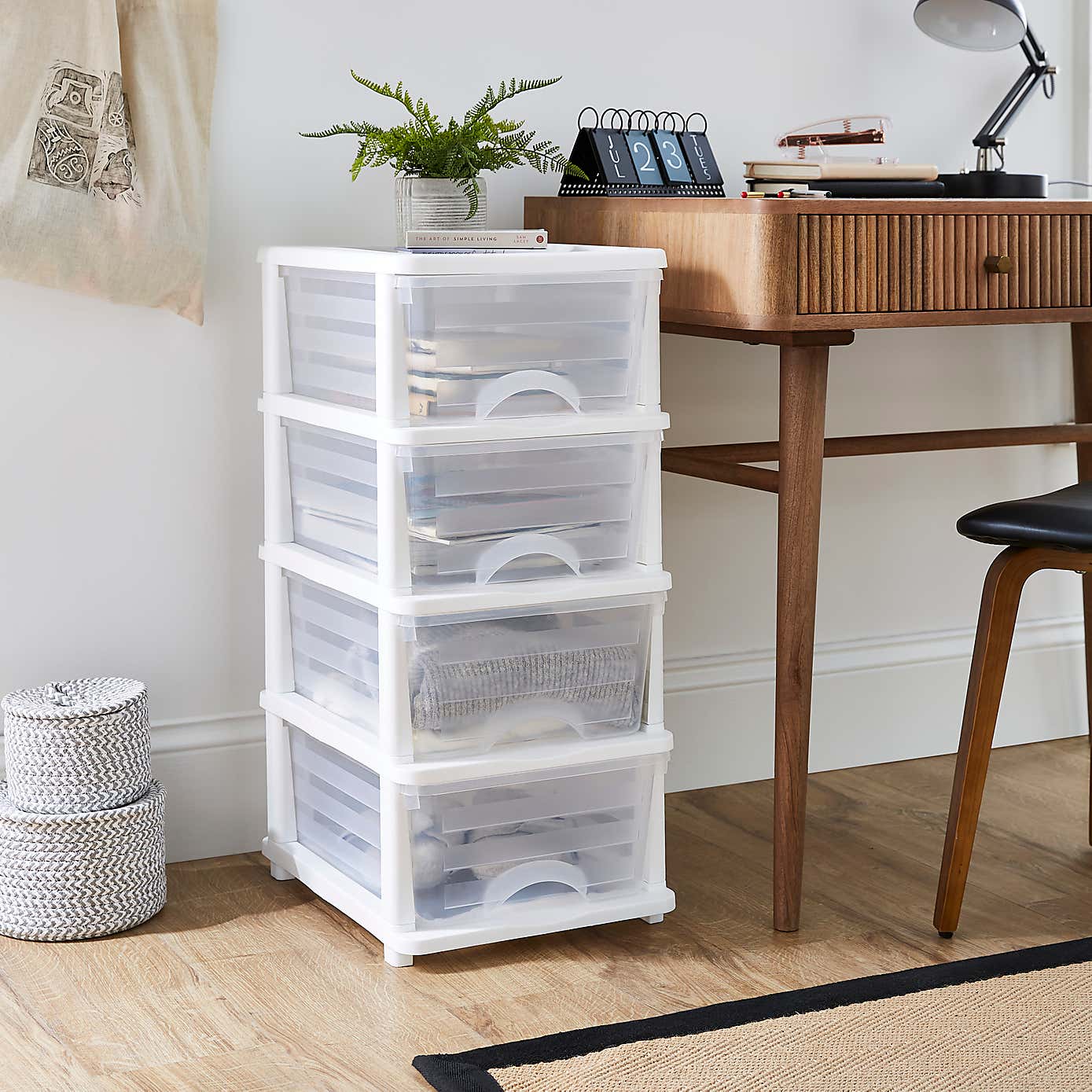 Plastic 4 Drawer Storage Tower Unit