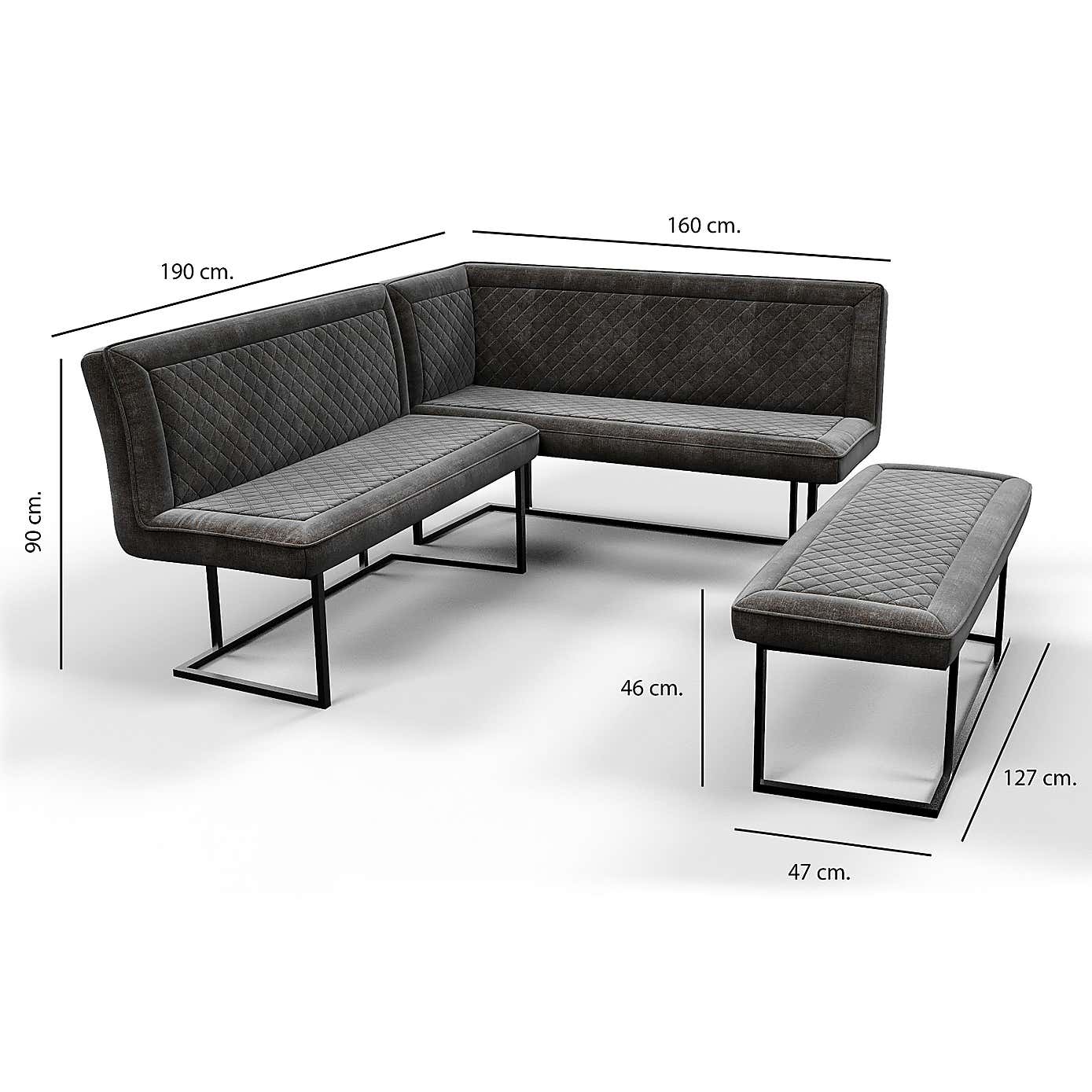 Indus Valley Apollo Right Hand Corner Dining Bench Set
