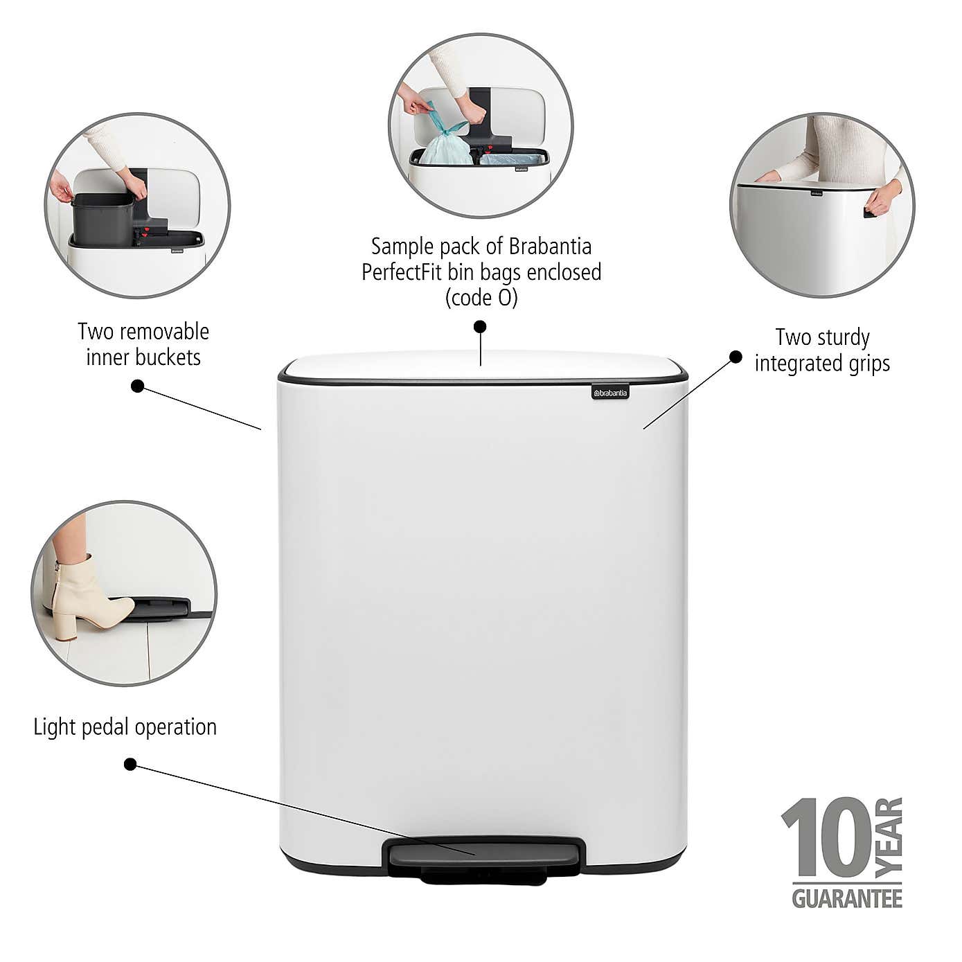 Brabantia Bo 60L Pedal Bin