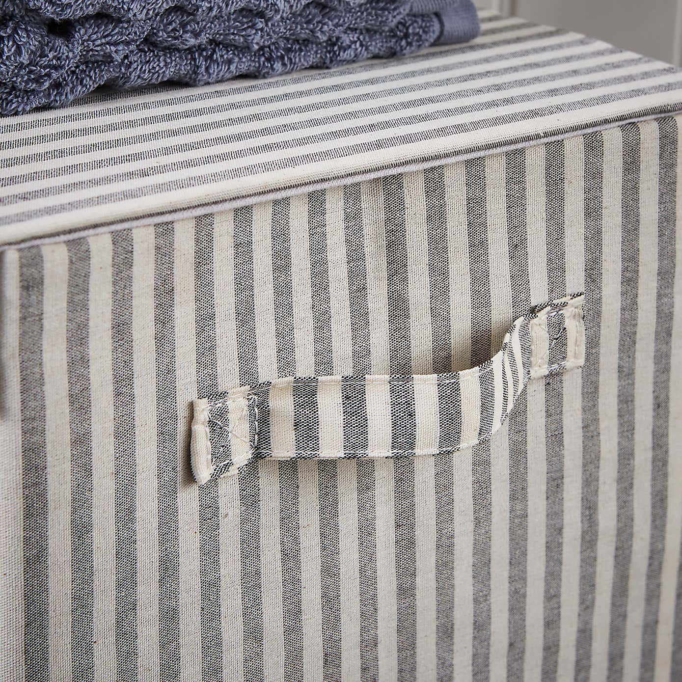 Coastal Stripe Laundry Basket