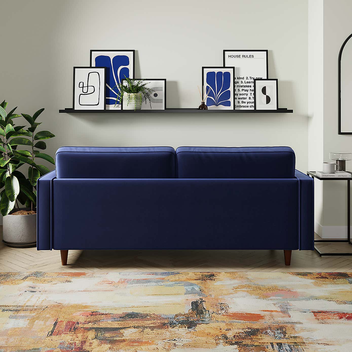 Zoe Plain Velvet 3 Seater Sofa