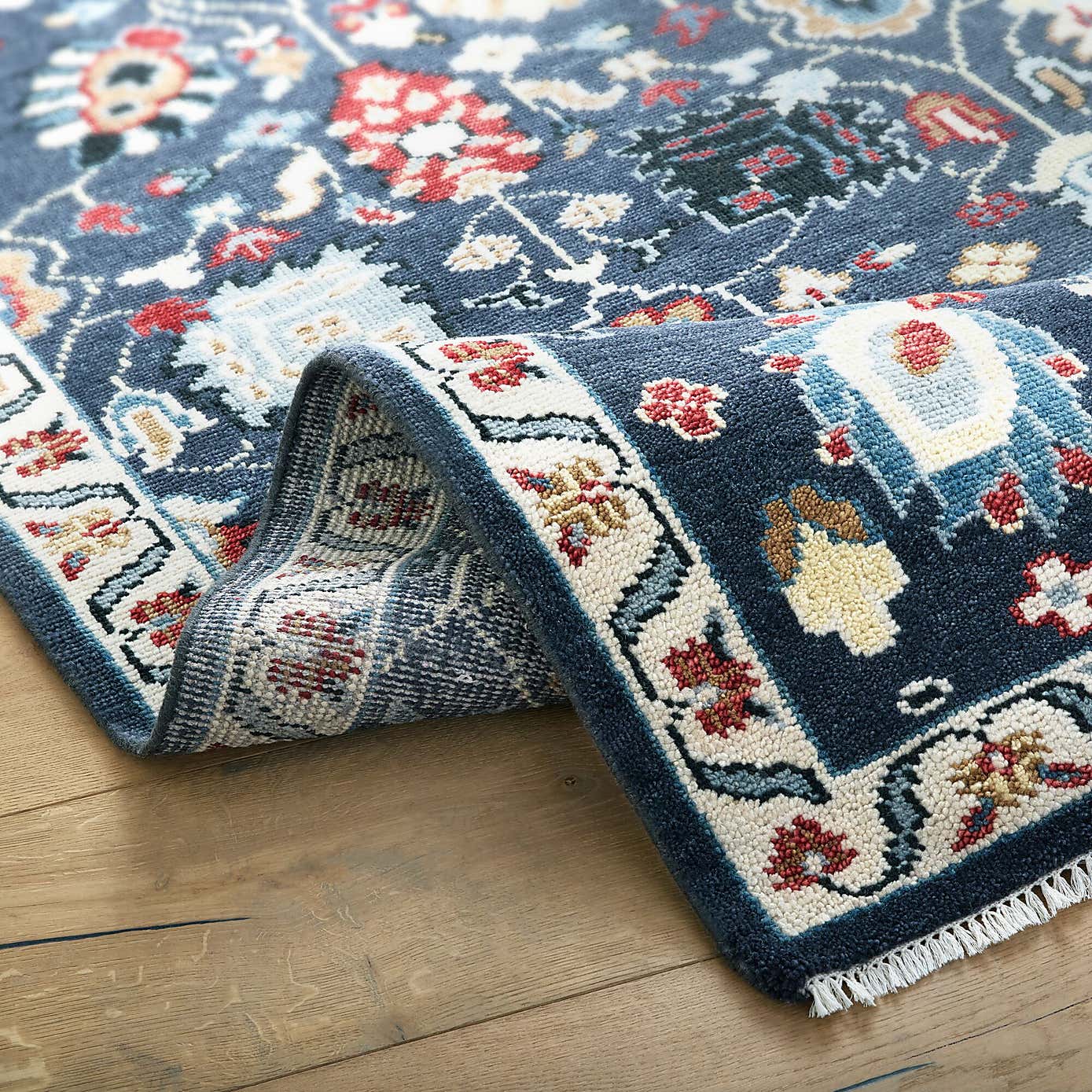 Farida Premium Hand-Knotted Floral Wool Rug