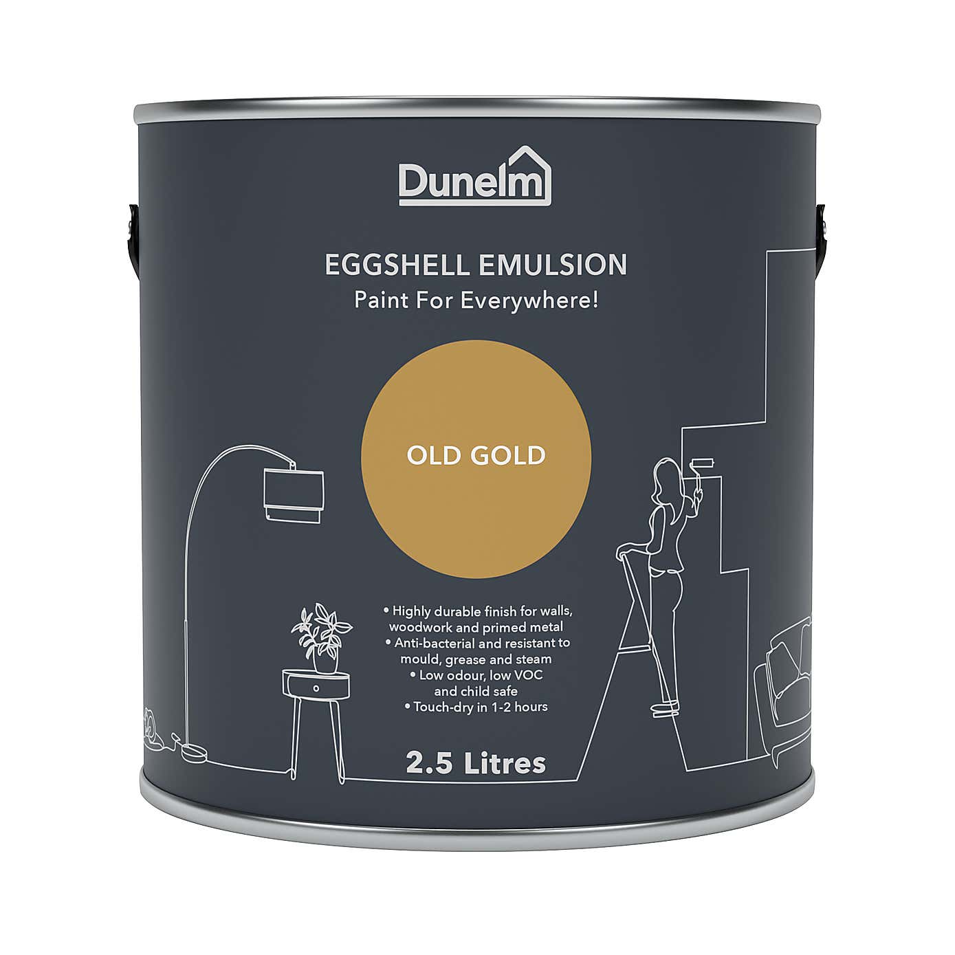 Dunelm Old Gold Eggshell Emulsion Paint