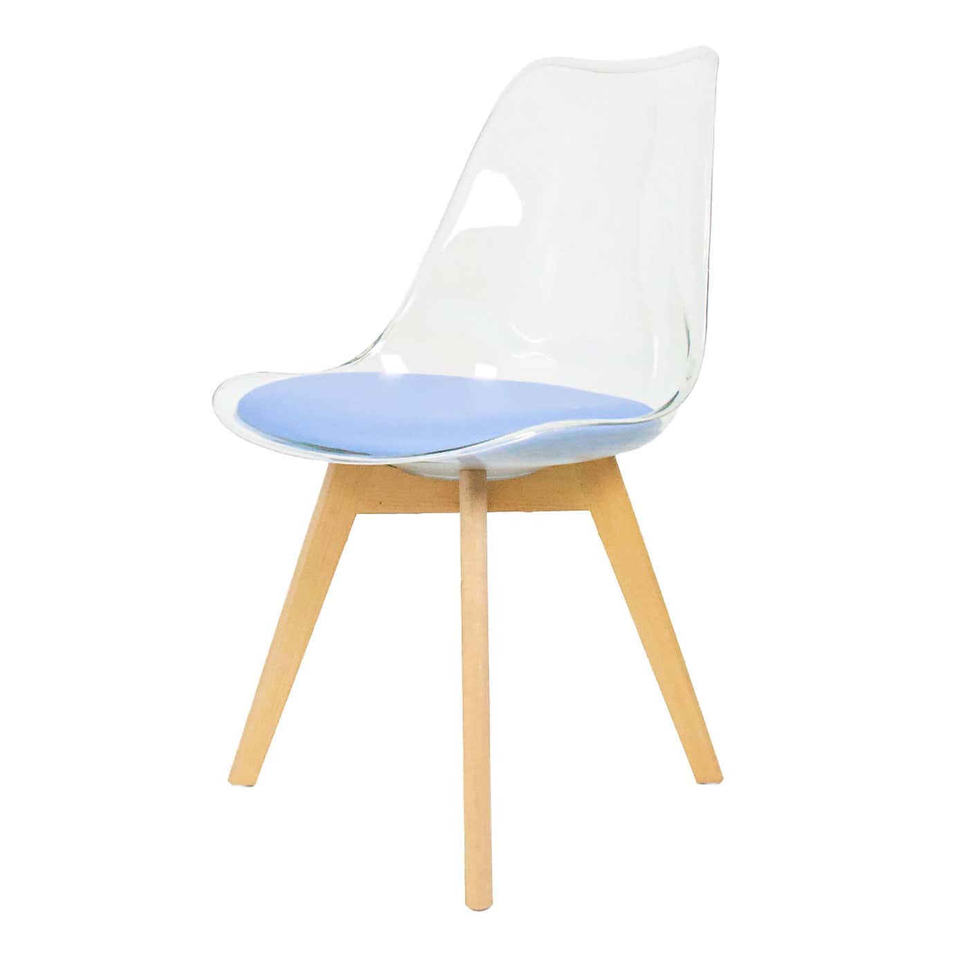 Fusion Living Soho Clear Plastic Dining Chair with Squared Legs