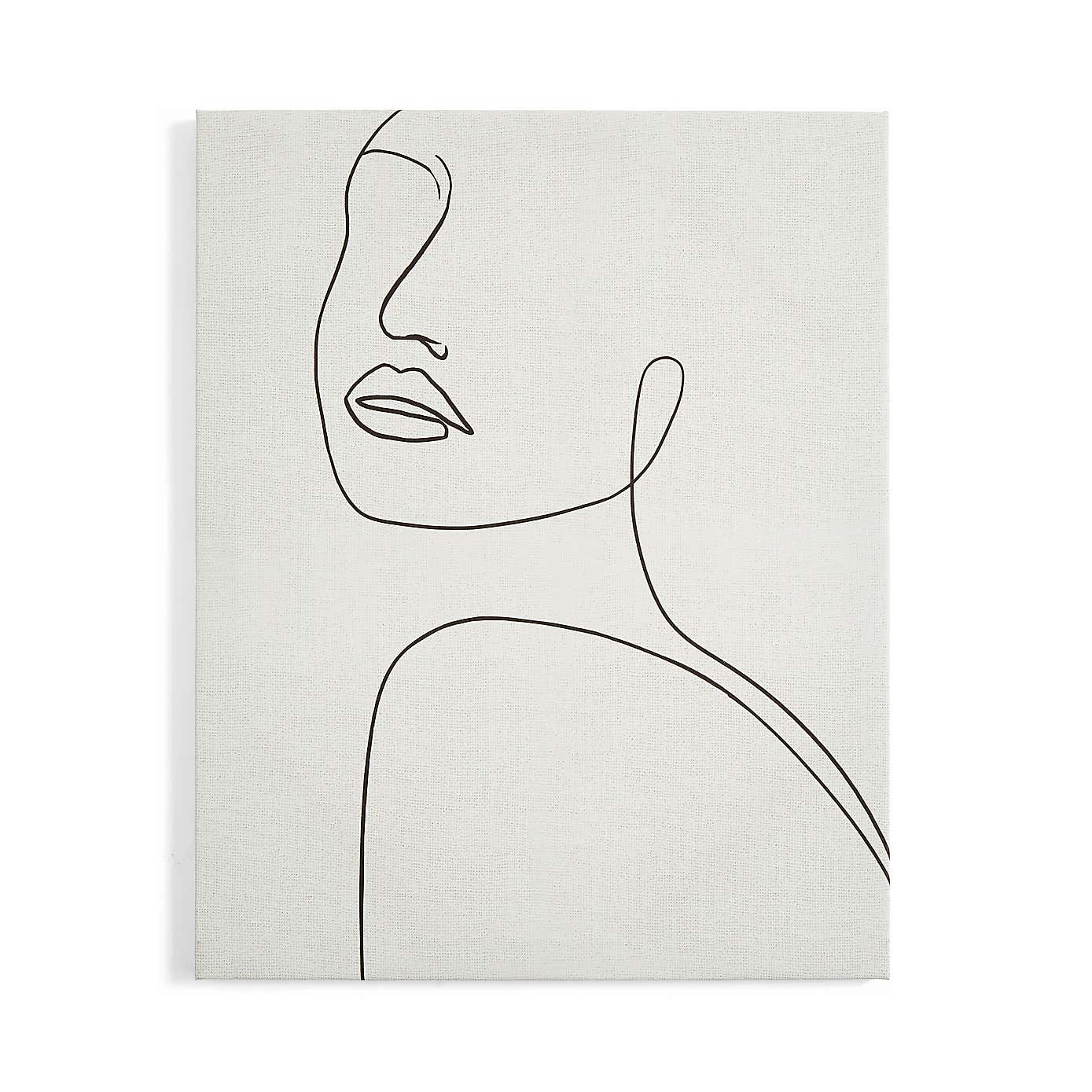 Face Line Drawing Canvas 40x50cm