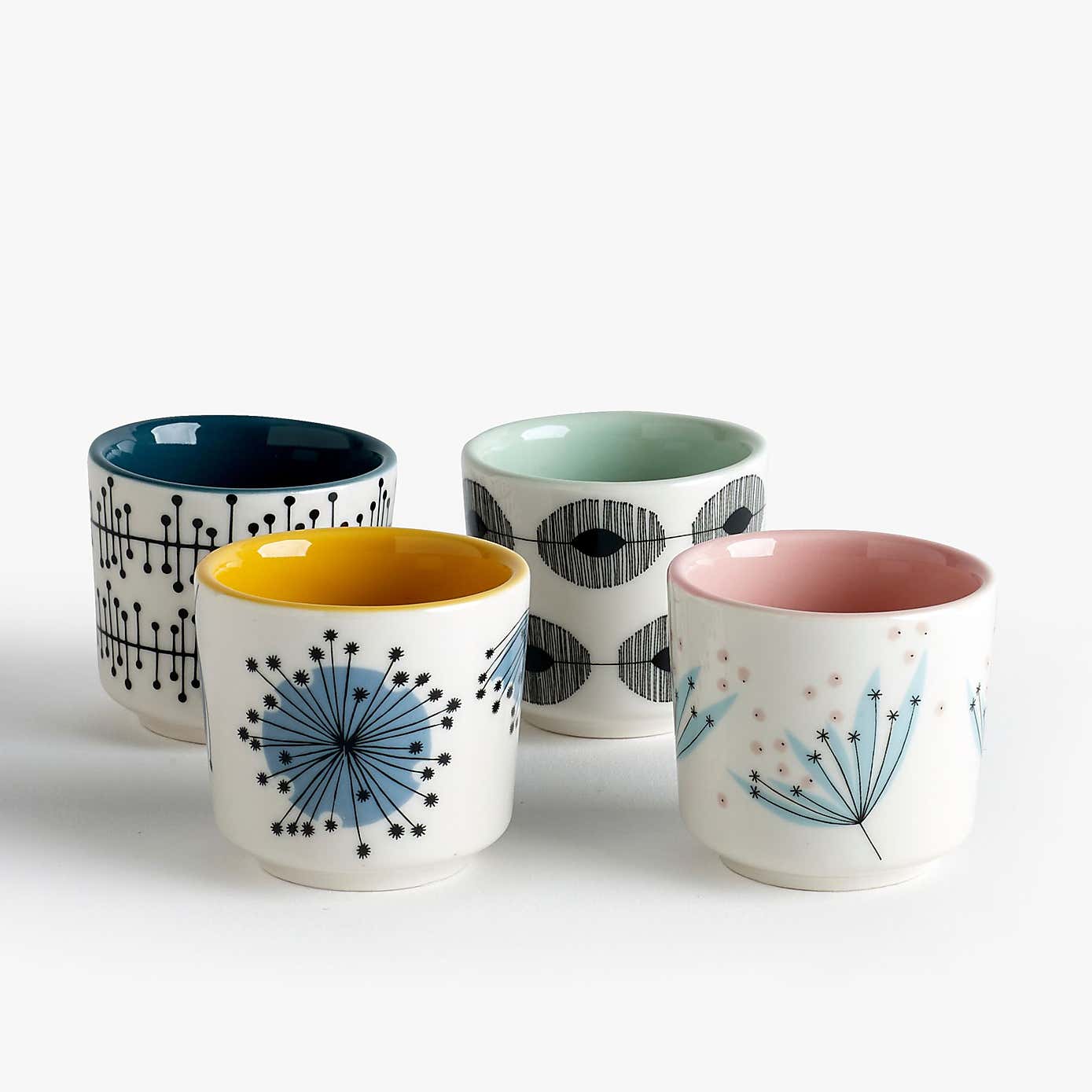 Set of 4 MissPrint Egg Cups