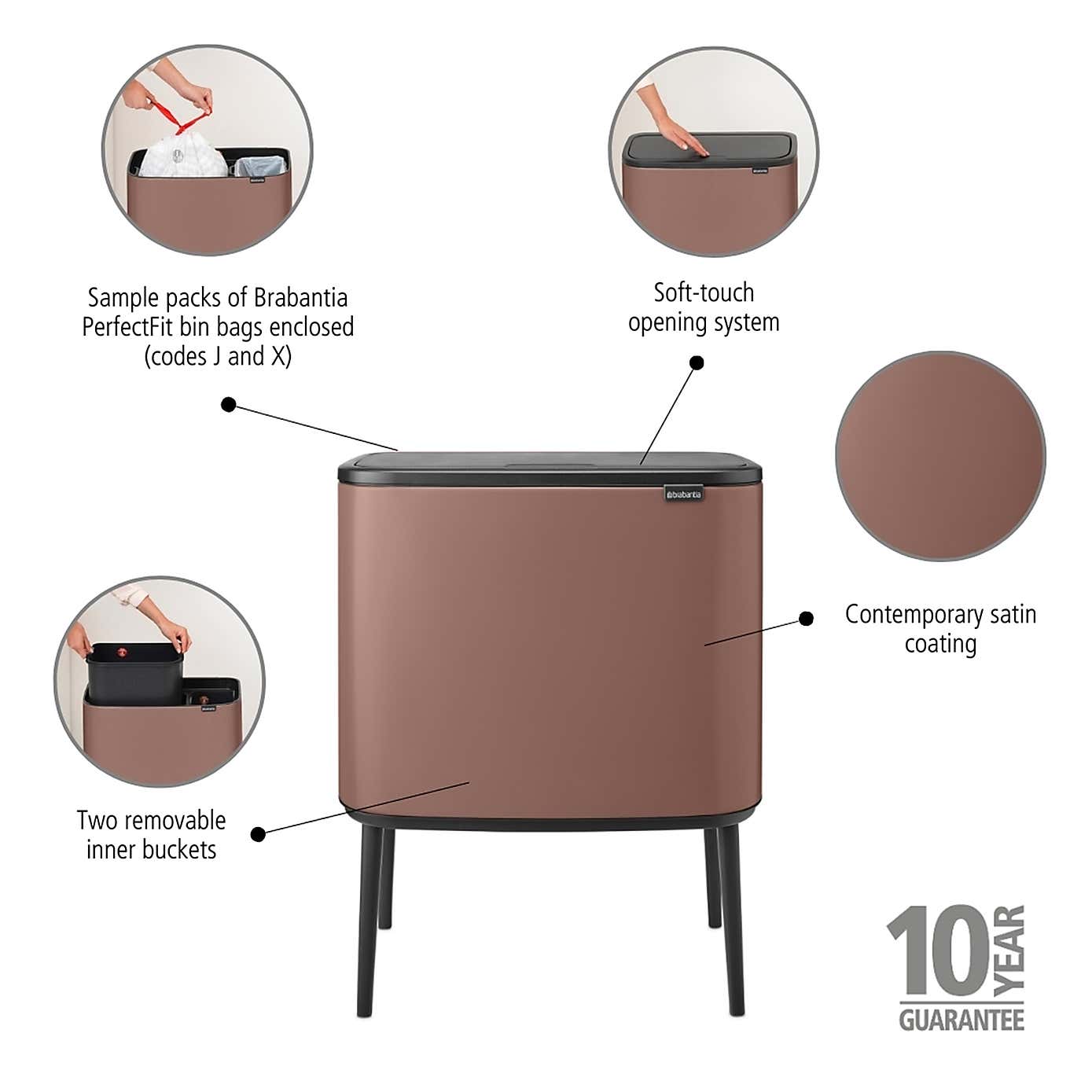 Brabantia Bo 11L & 23L Touch Bin Hi