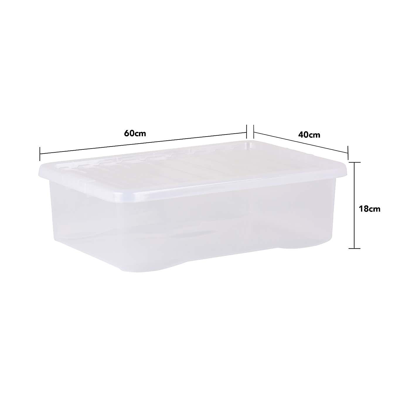 Wham Crystal Set of 5 Underbed Boxes & Lids, 32L