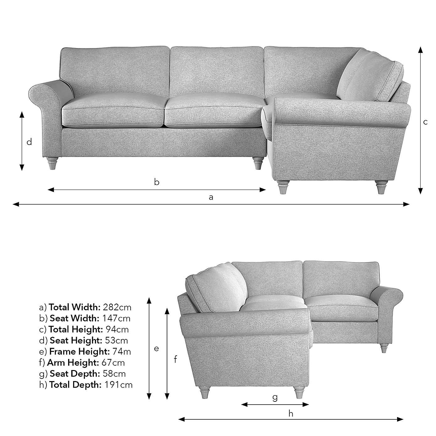 Rosa Chenille Large Corner Sofa