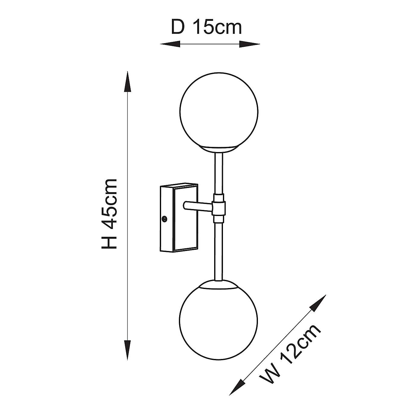 Vogue Esteban Art Deco 2 Light Wall Light