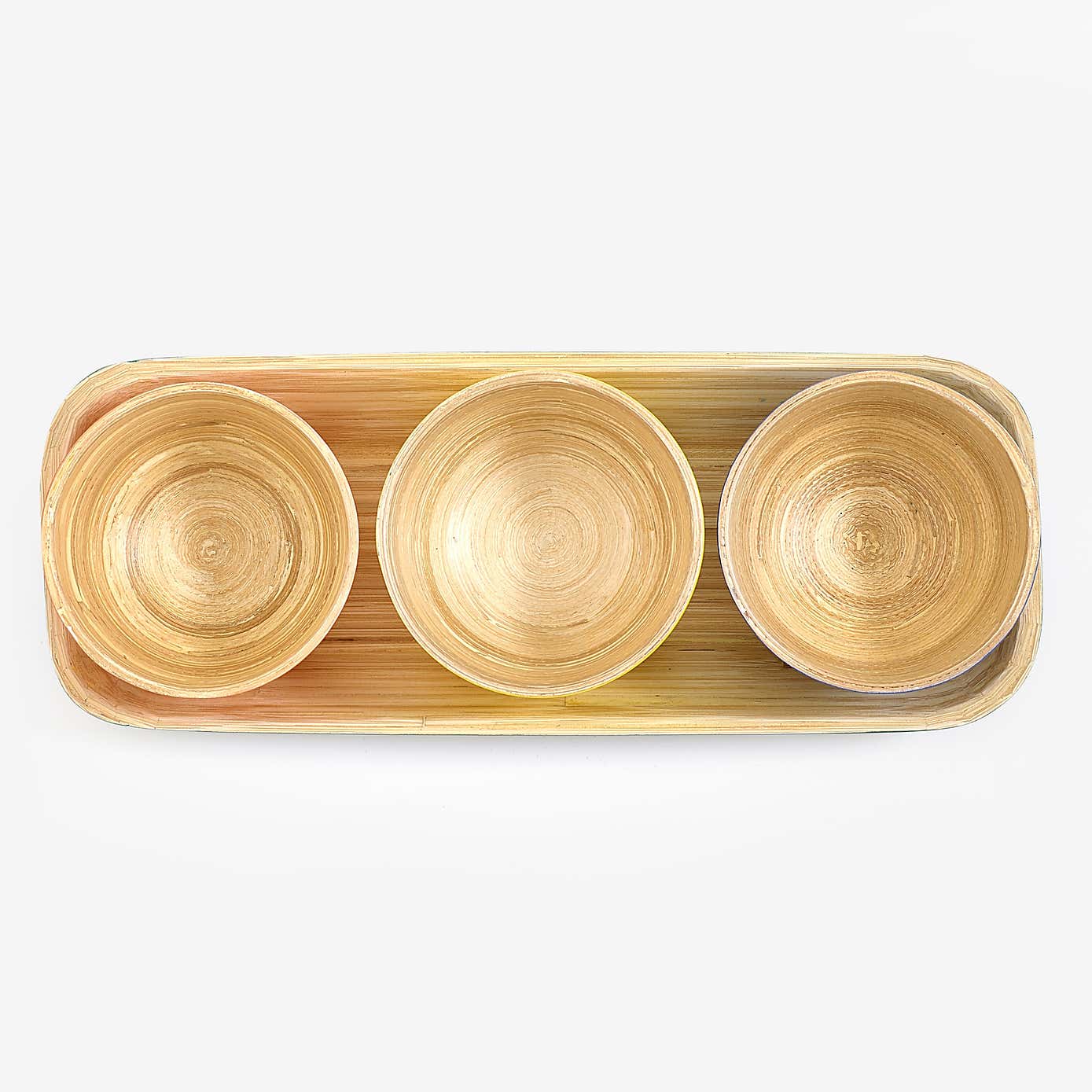 Sur La Table Colour Me Happy Bamboo Tray and Set of 4 Dipping Bowls