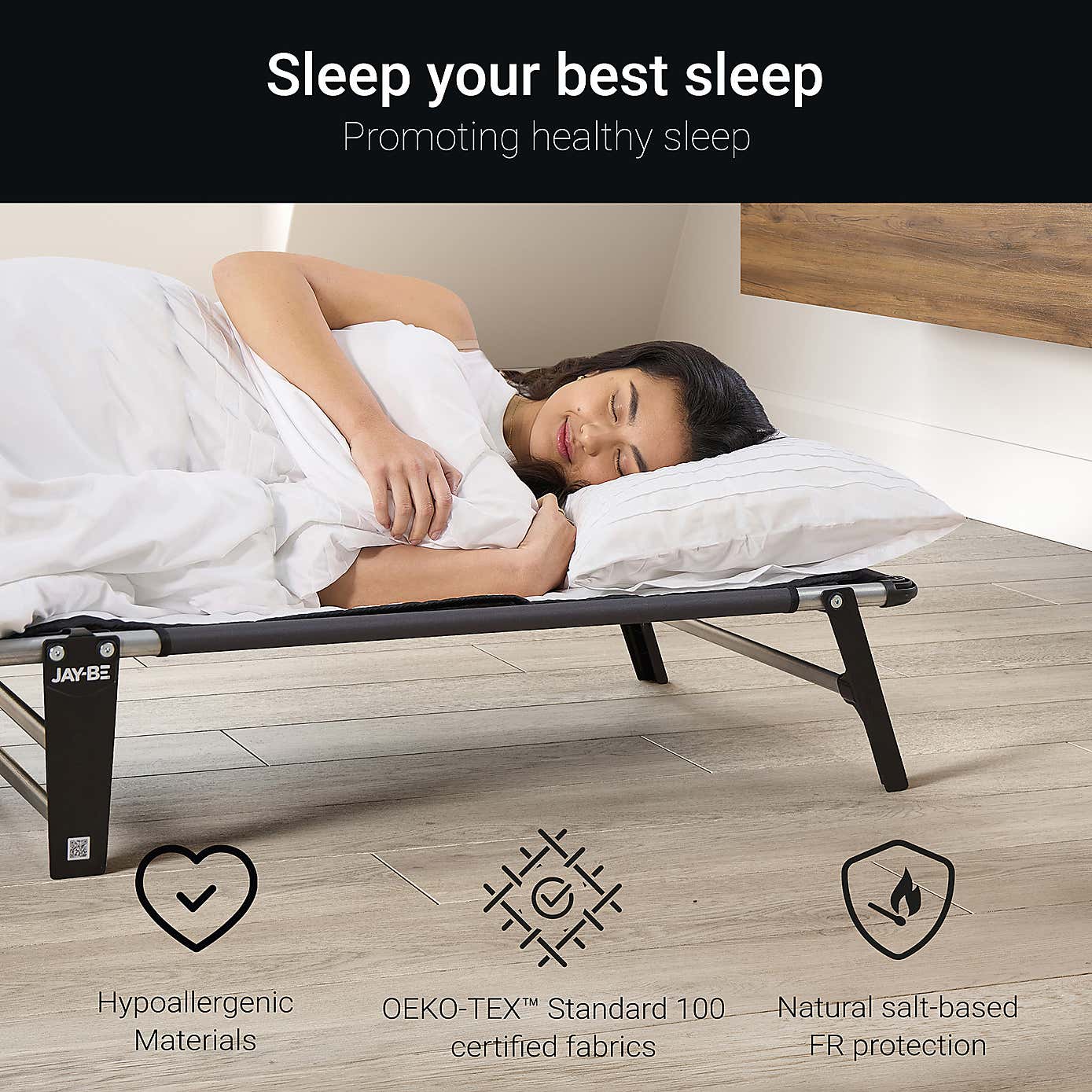 Jay-Be Lite Folding Bed with e-Fibre Insulator Mattress Pad