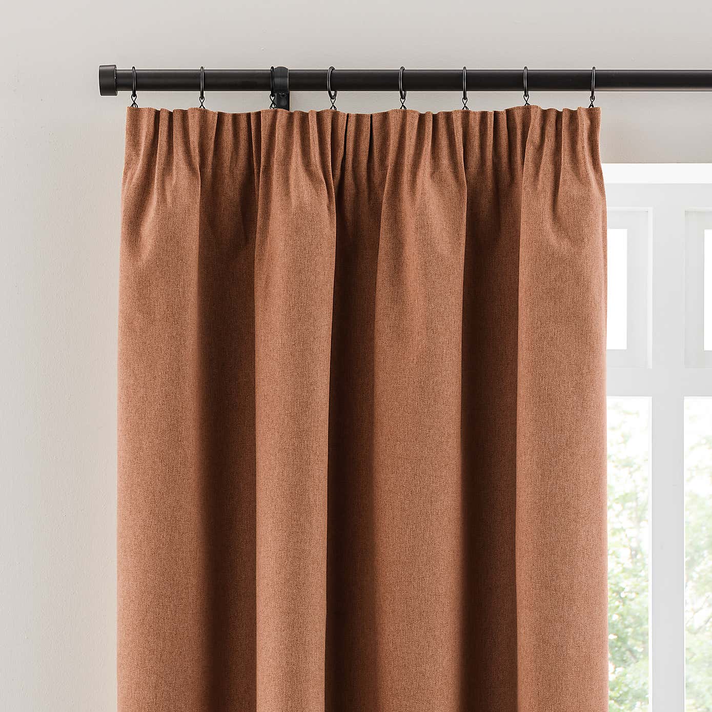 Luna Brushed Blackout Pencil Pleat Curtains