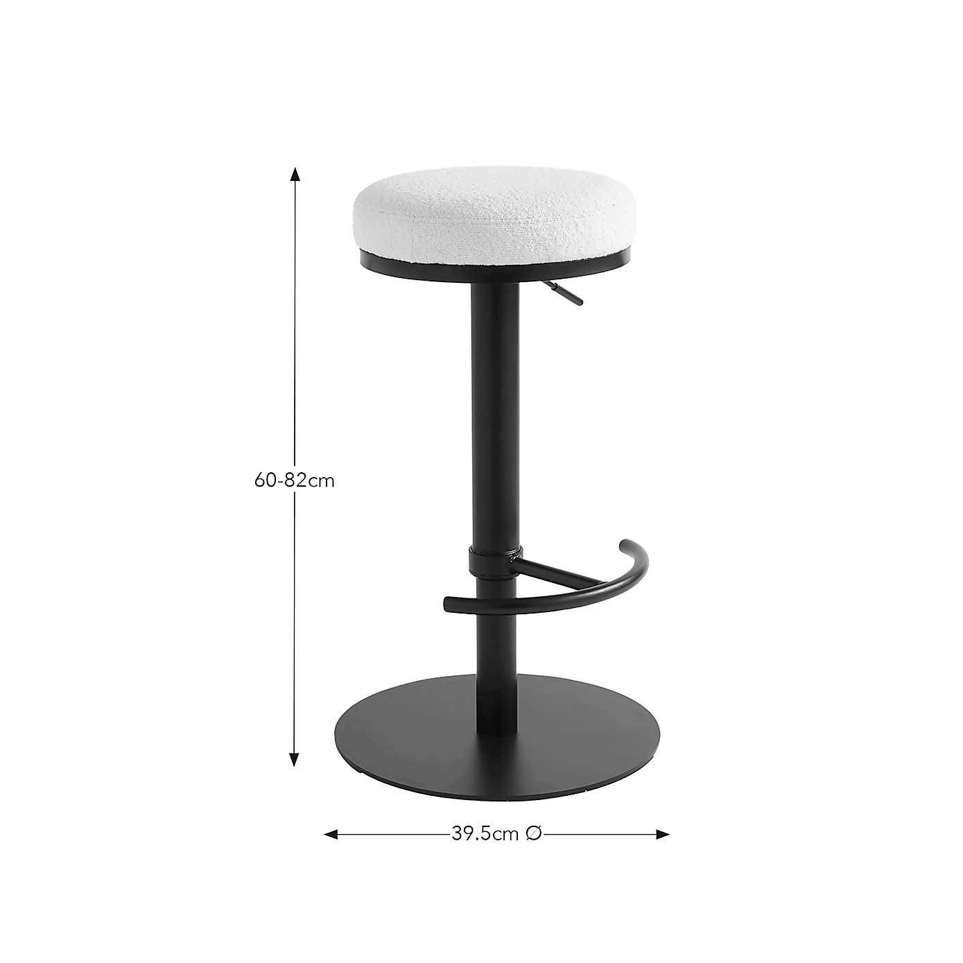 Jesper Adjustable Height Bar Stool, Boucle